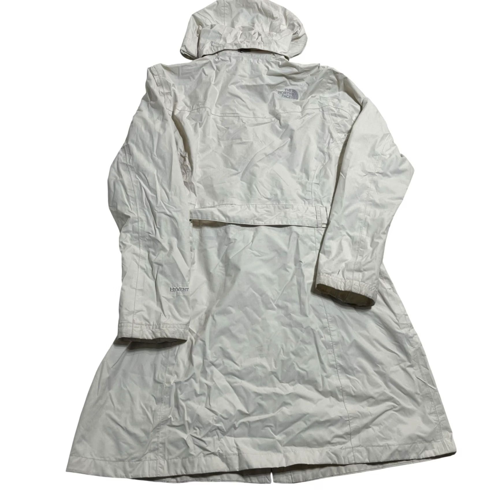 The North Face VINTAGE The North Face Hyvent White Hooded Belted Raincoat Jacket Trench Coat Sz Lg Size L / US 10 / IT 46 - 2 Thumbnail