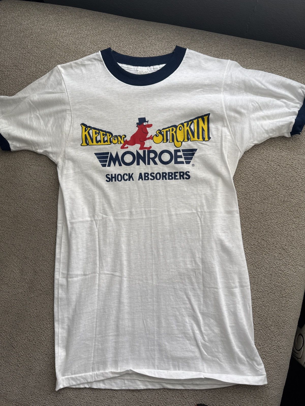 Vintage Vinatge 80s MONROE Ringer tee Keep On Strokin Size US M / EU 48-50 / 2 - 5 Thumbnail