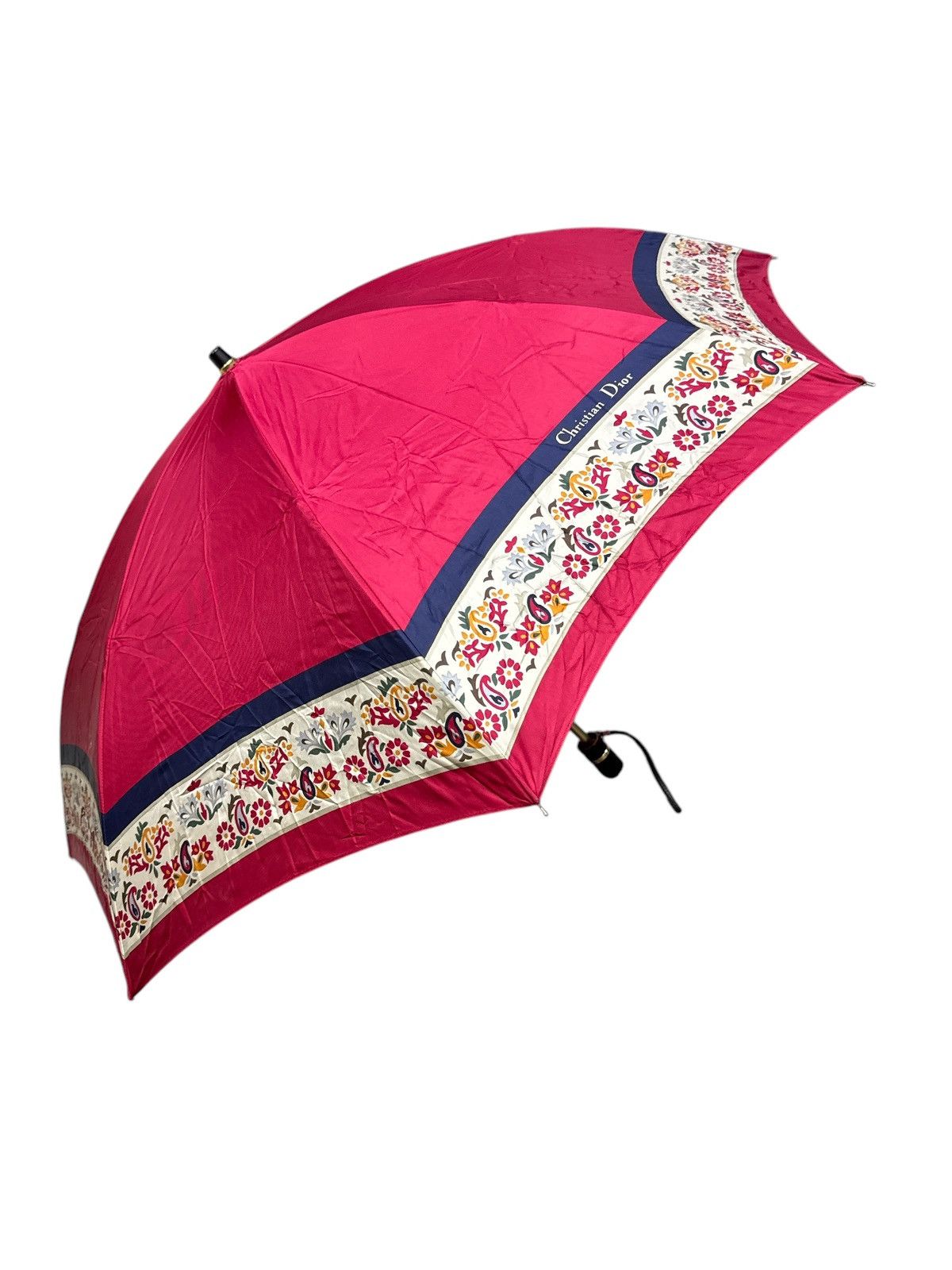 Christian Dior Monsieur VINTAGE CHRISTIAN DIOR FLORAL FOLDING UMBRELLA Size 38 - 2 Thumbnail