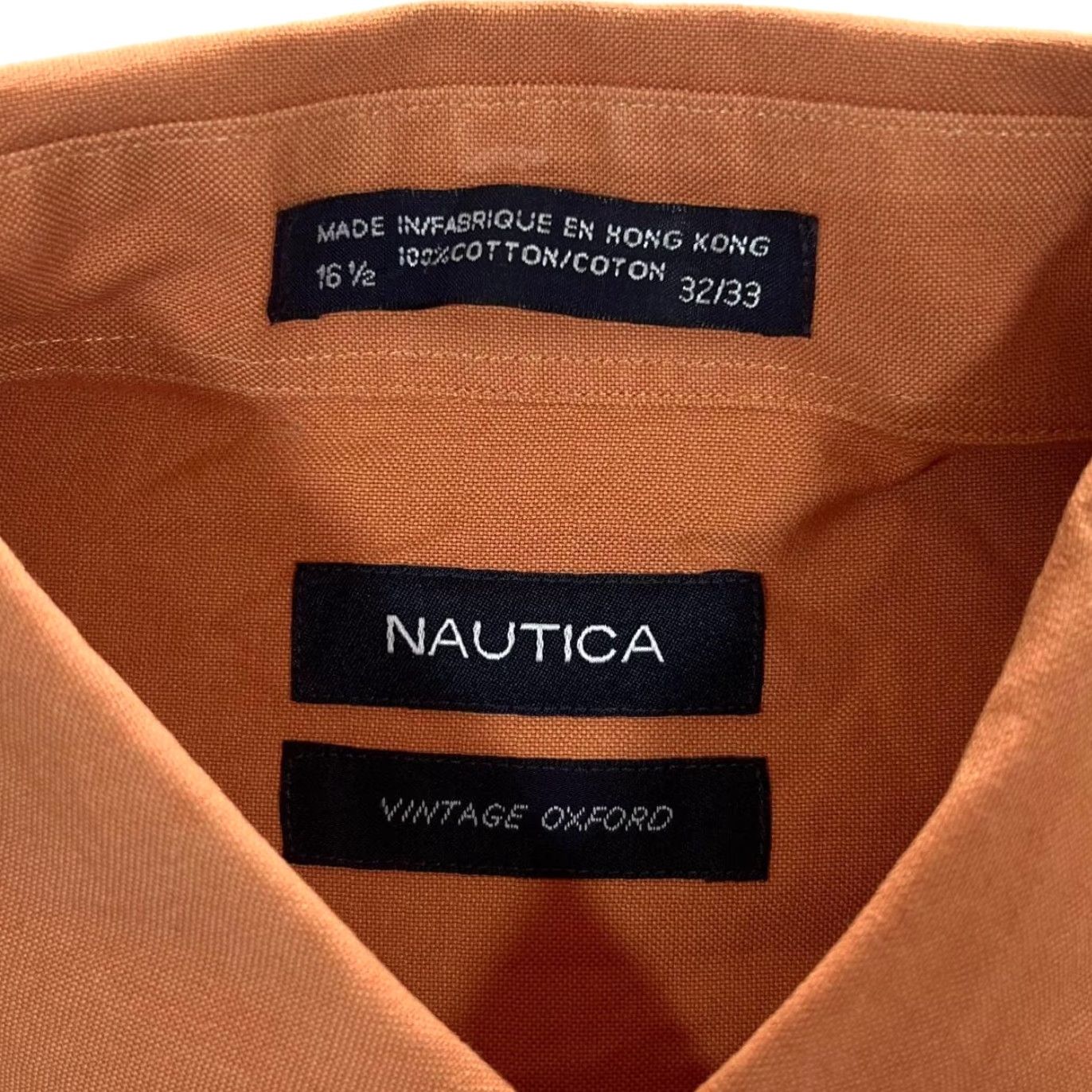 Nautica Nautica Vintage Oxford Orange Long Sleeve Button-Up Shirt XXL Men's Cotton Casual Shirt Size US XXL / EU 58 / 5 - 4 Thumbnail