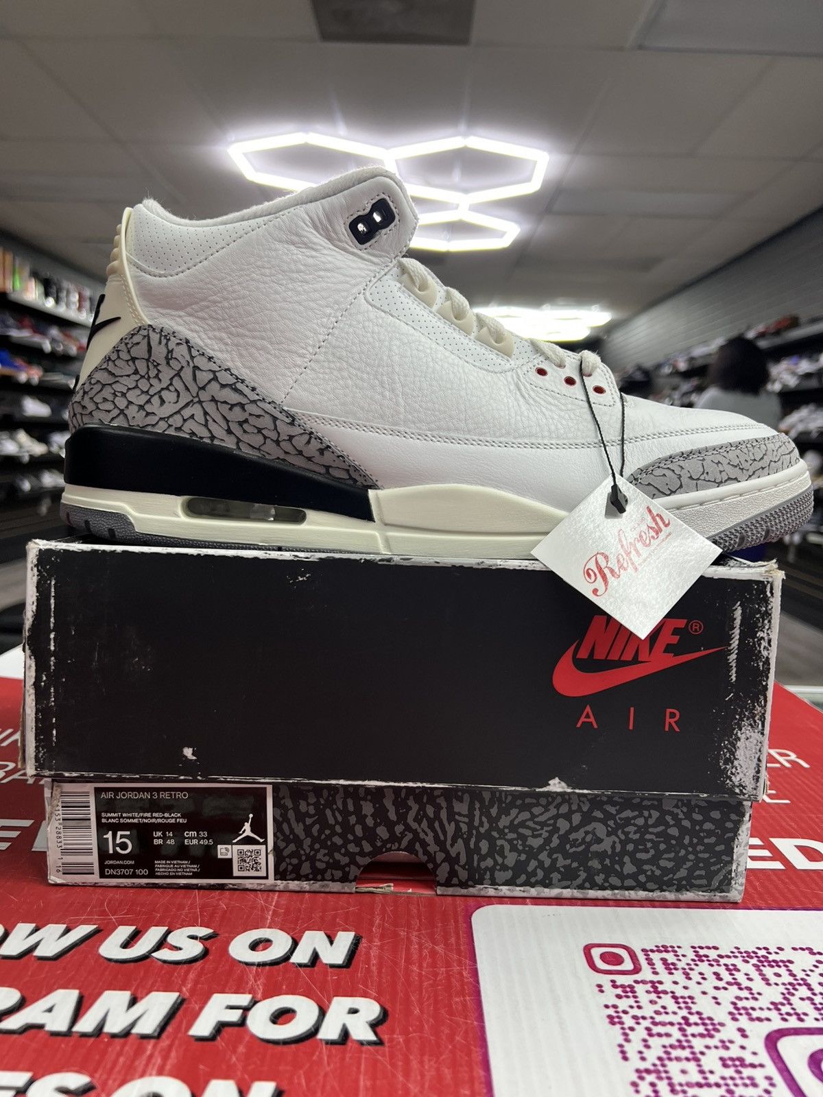 Air Jordan 3 White Cement Reimagined Size 15