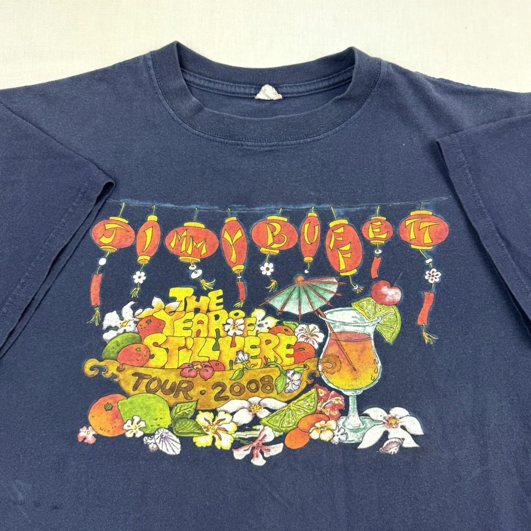 Anvil Y2K Jimmy Buffett 2008 Tour T Shirt Adult Large Year Of Still Here Concert Band Shirt Mens Blue Cotton Vintage Anvil Short Sleeve Crew Neck 4357hh Size US L / EU 52-54 / 3 - 2 Thumbnail