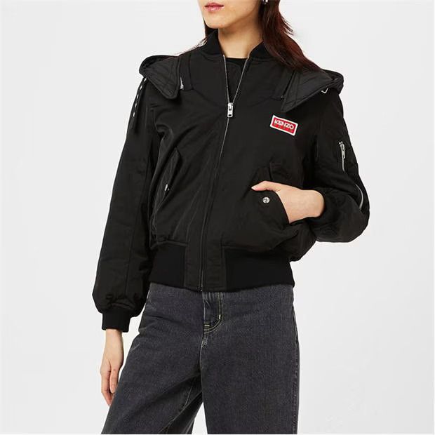 Kenzo o1g2r1mq1024 Hooded Short Jackets in Black Size M / US 6-8 / IT 42-44 - 4 Thumbnail