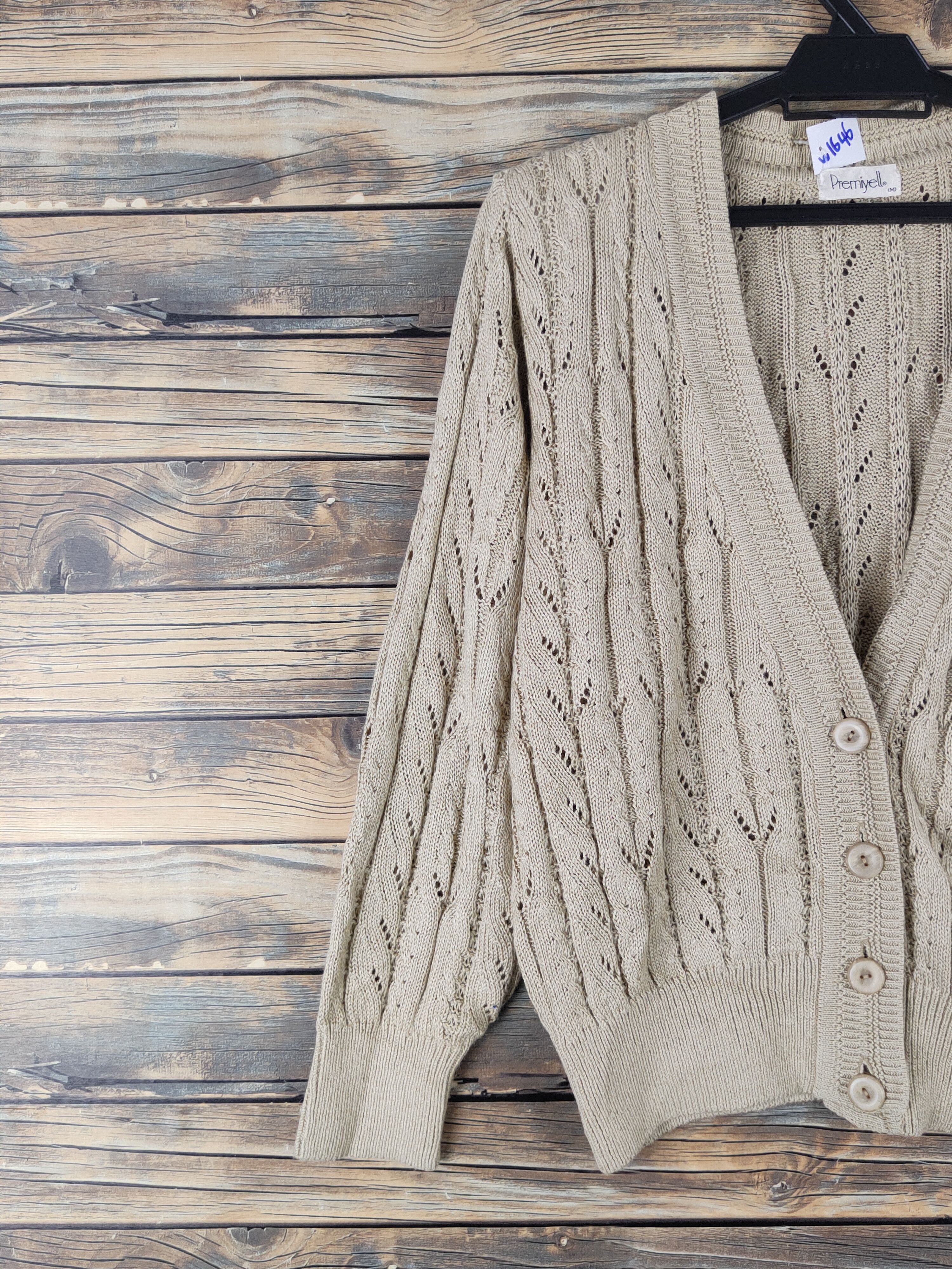 Aran Isles Knitwear Premiyell Light Brown Knitwear Cardigan #W1646 Size M / US 6-8 / IT 42-44 - 3 Thumbnail