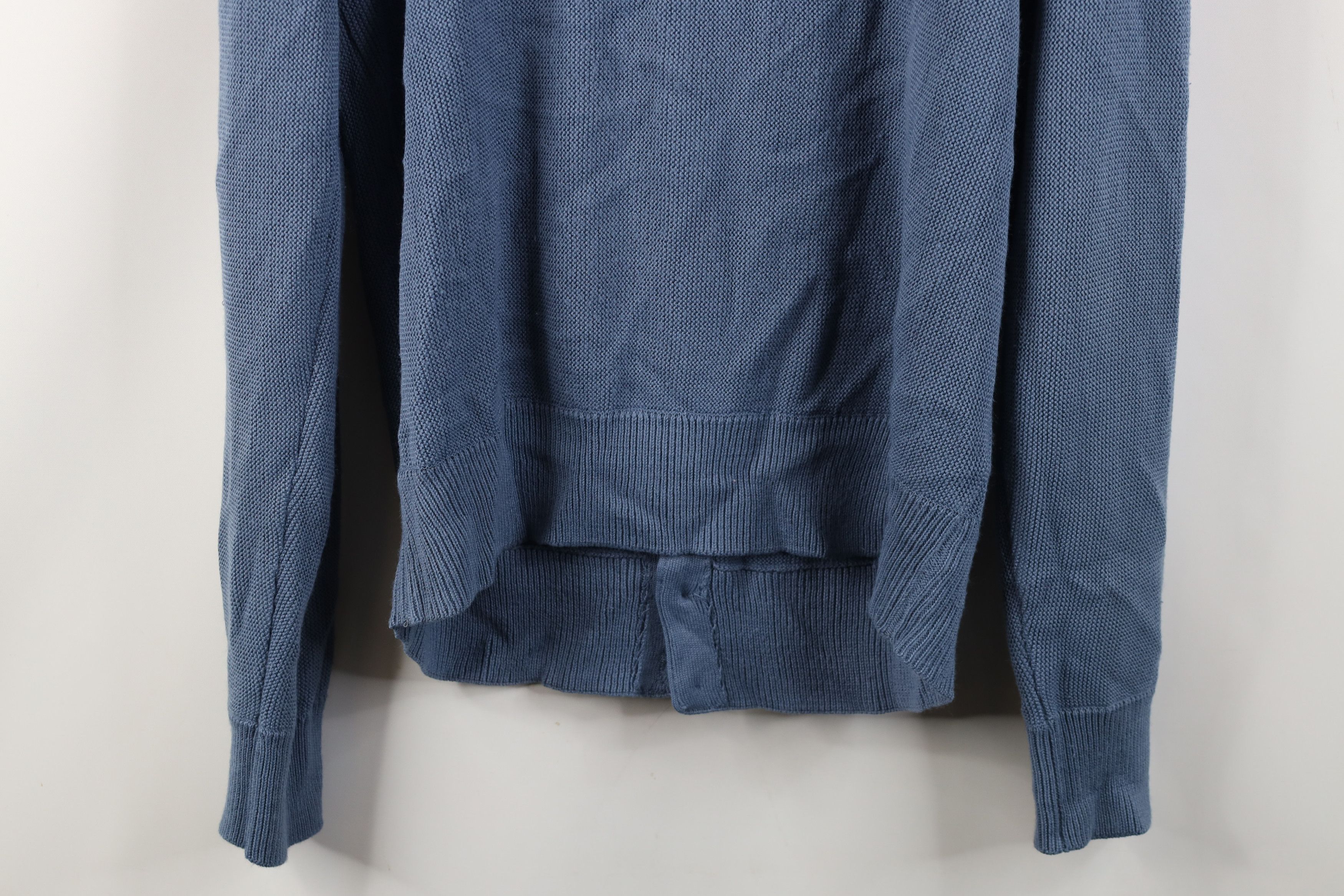 Vintage Vintage 90s Streetwear Ribbed Knit Cardigan Sweater Blue Size US L / EU 52-54 / 3 - 10 Thumbnail