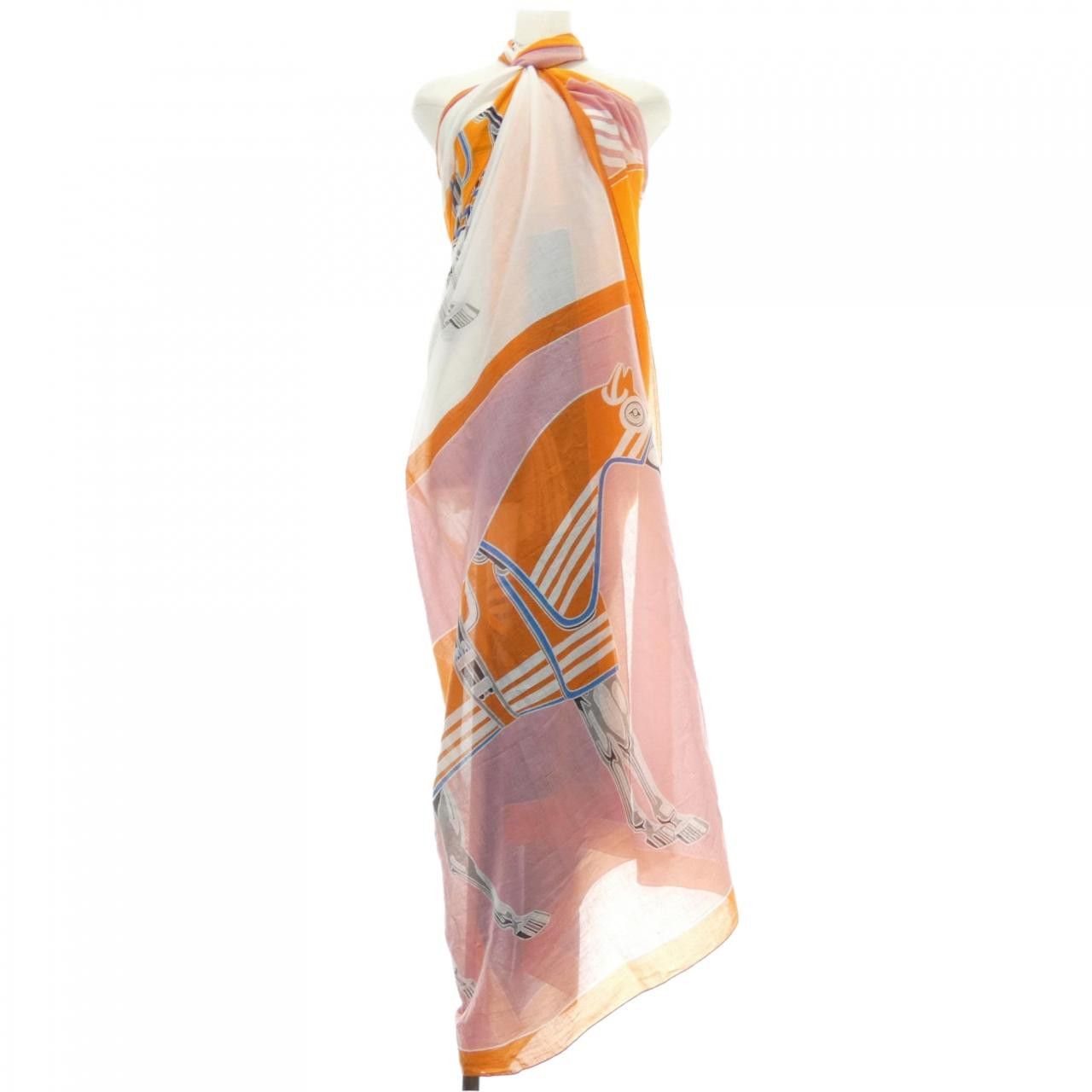 Hermes Hermes Hermes Cotton Scarf Cotton Shawl DUTY FREE for USA Size ONE SIZE - 1 Thumbnail