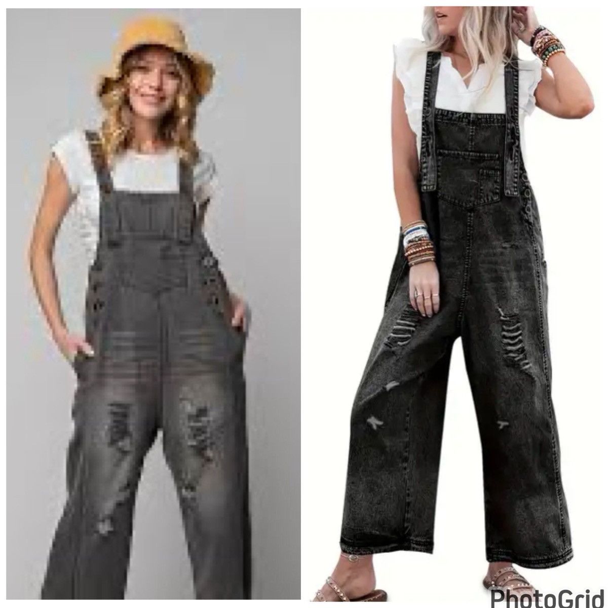 Anthropologie Anthropologie Easel Distressed Wide Leg Overalls Size 27" / US 4 / IT 40 - 14 Thumbnail