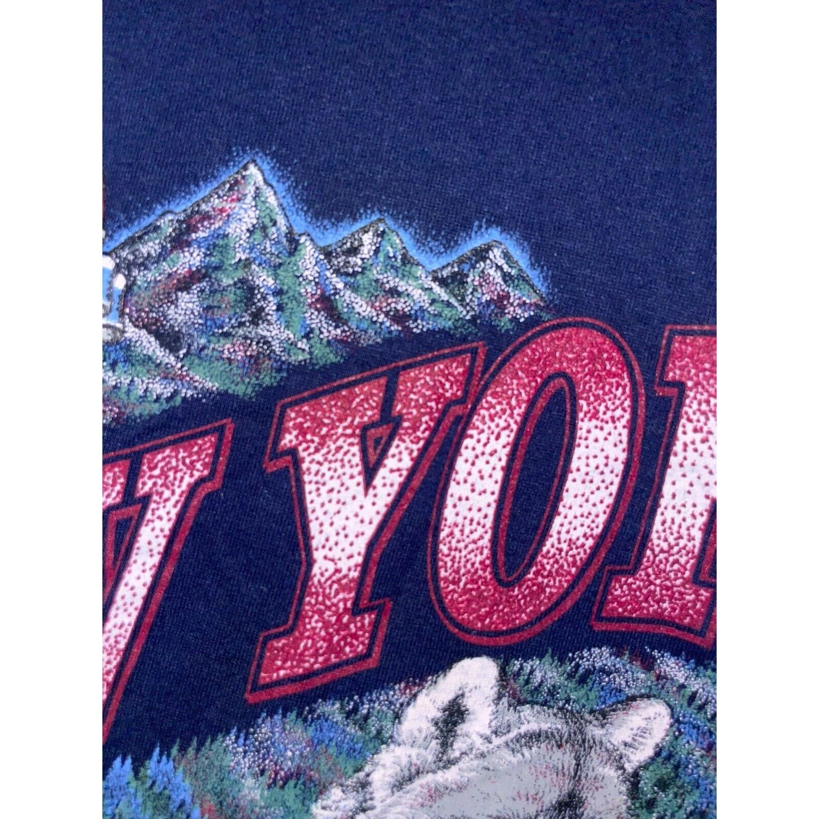 Jerzees Vintage New York Wolf Shirt Empire State Nature Blue 90s L Size US L / EU 52-54 / 3 - 5 Thumbnail