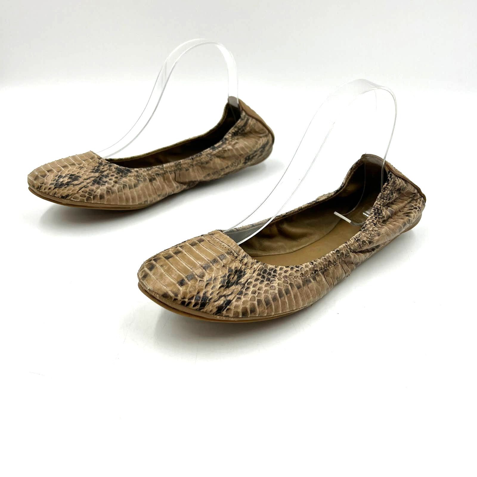 Tory Burch Tory Burch Eddie Python Ballet Flats Clay Snake Leather Size US 9.5 / IT 39.5 - 2 Thumbnail