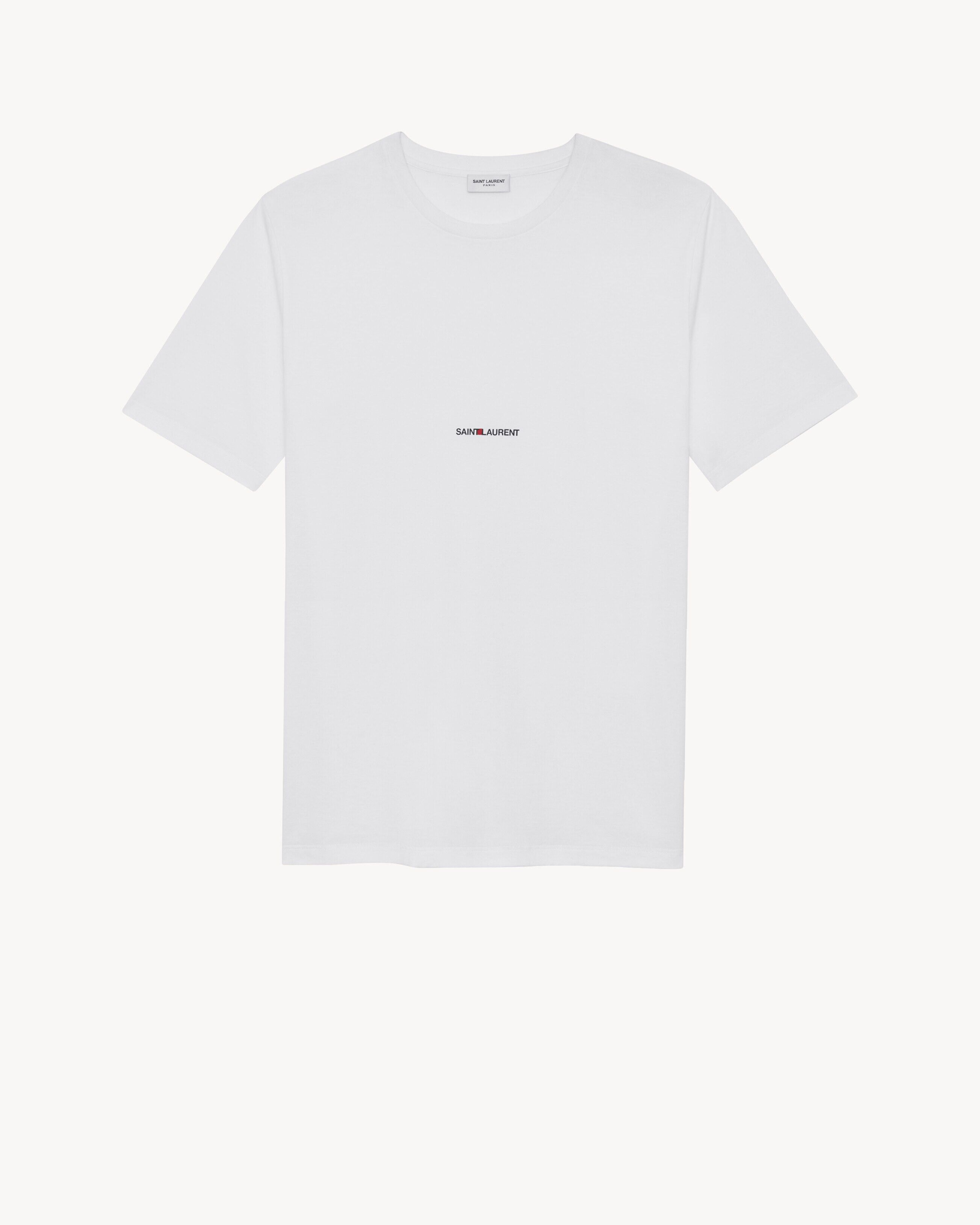Saint Laurent Paris o1s1wg110625 460876 Rive Gauche T-Shirt in White Size US XL / EU 56 / 4 - 1 Thumbnail