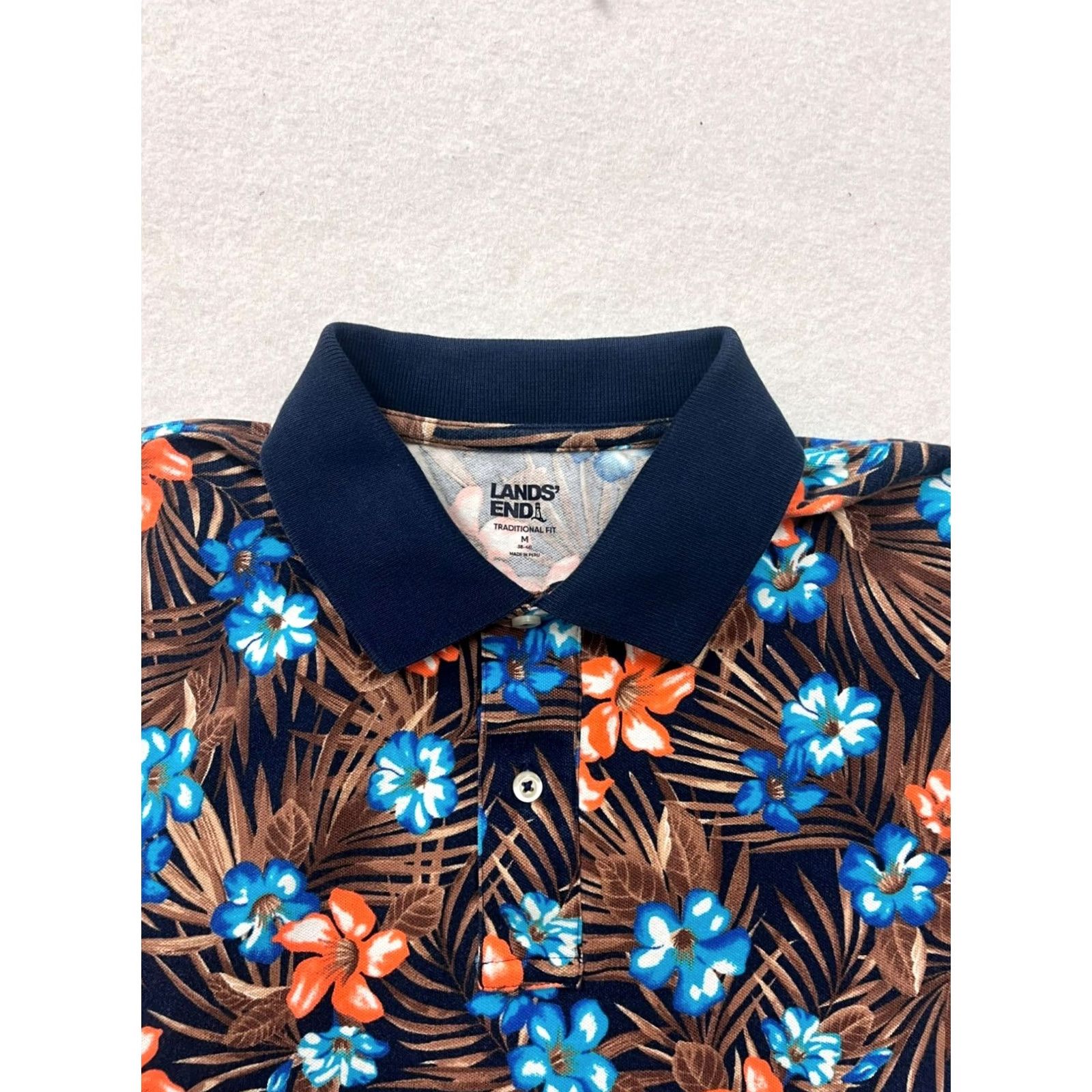 Lands' End Mens Lands' End Floral Polo Shirt Medium #6948 - Pre-Owned Like New Size US M / EU 48-50 / 2 - 5 Thumbnail