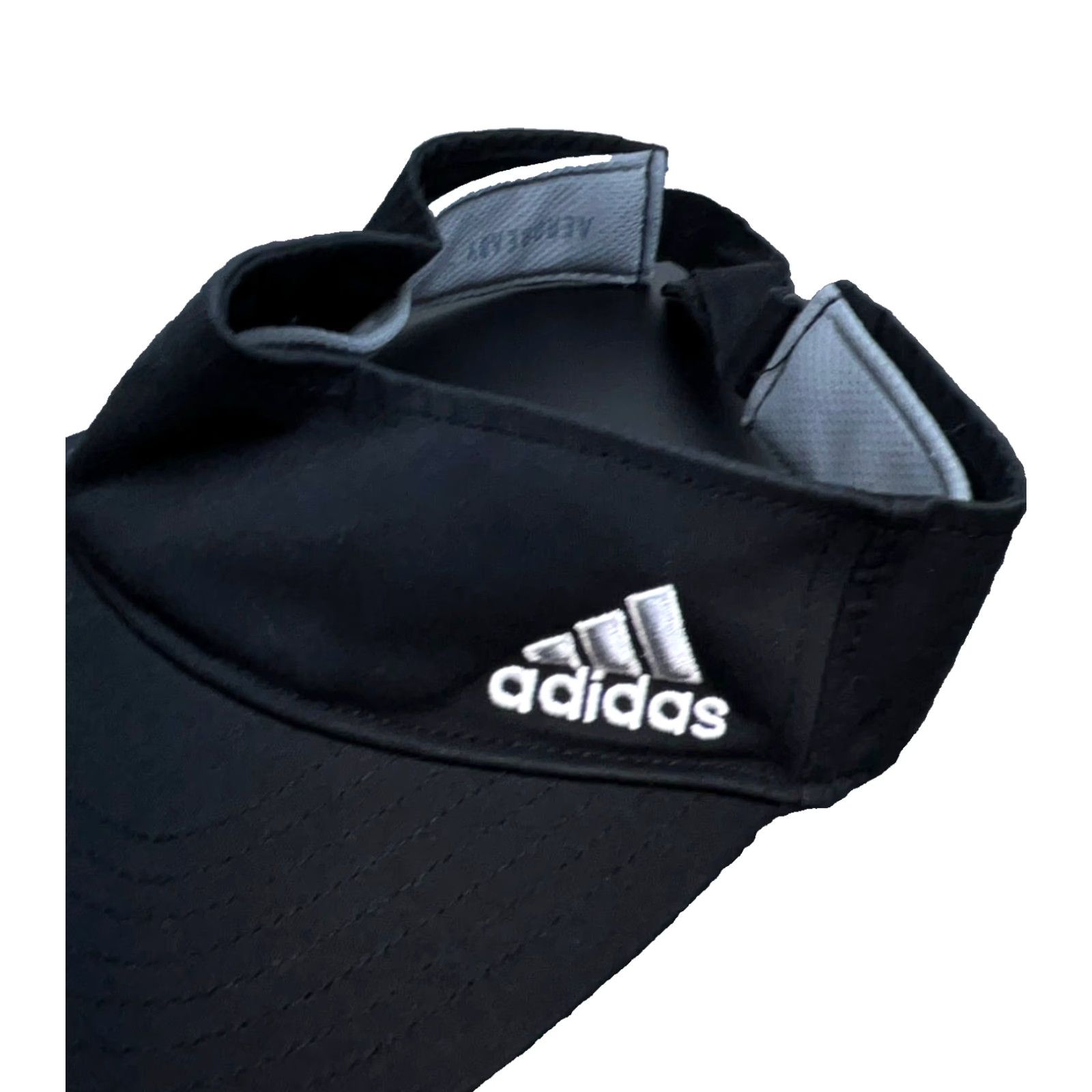 Adidas Adidas Hat Cap Sun Visor Strap Back Black Logo Golf Clima Lite Visor Mens One Size Adjustable Lightweight Breatherible Twill Casual Sports Modern Logo Size ONE SIZE - 4 Thumbnail