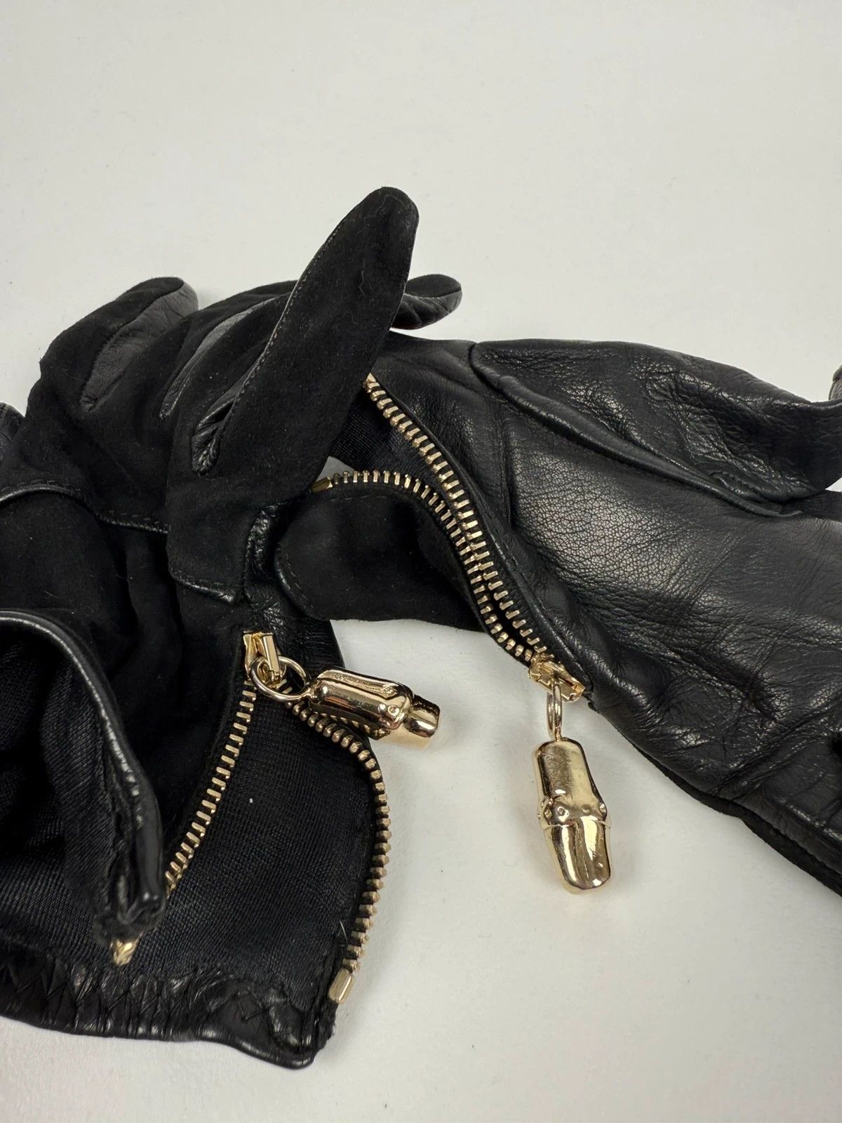 Gucci Gucci Genuine Leather Gloves Nubuck Bamboo Womens size S Size ONE SIZE - 6 Thumbnail