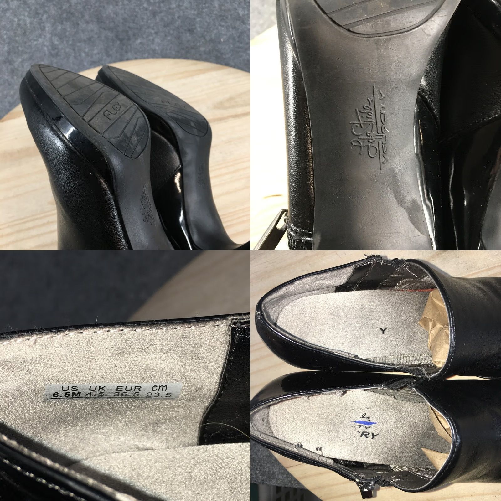 Vintage LifeStride Heels Womens 6.5 Velocity Pumps Stiletto Black Leather Zip Up Casual Size US 7 / IT 37 - 10 Thumbnail
