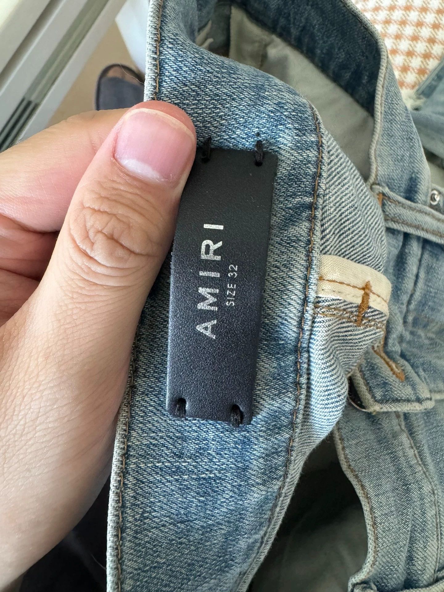 Amiri AMIRI blue and white leather jeans - -DMC Size US 32 / EU 48 - 1 Thumbnail