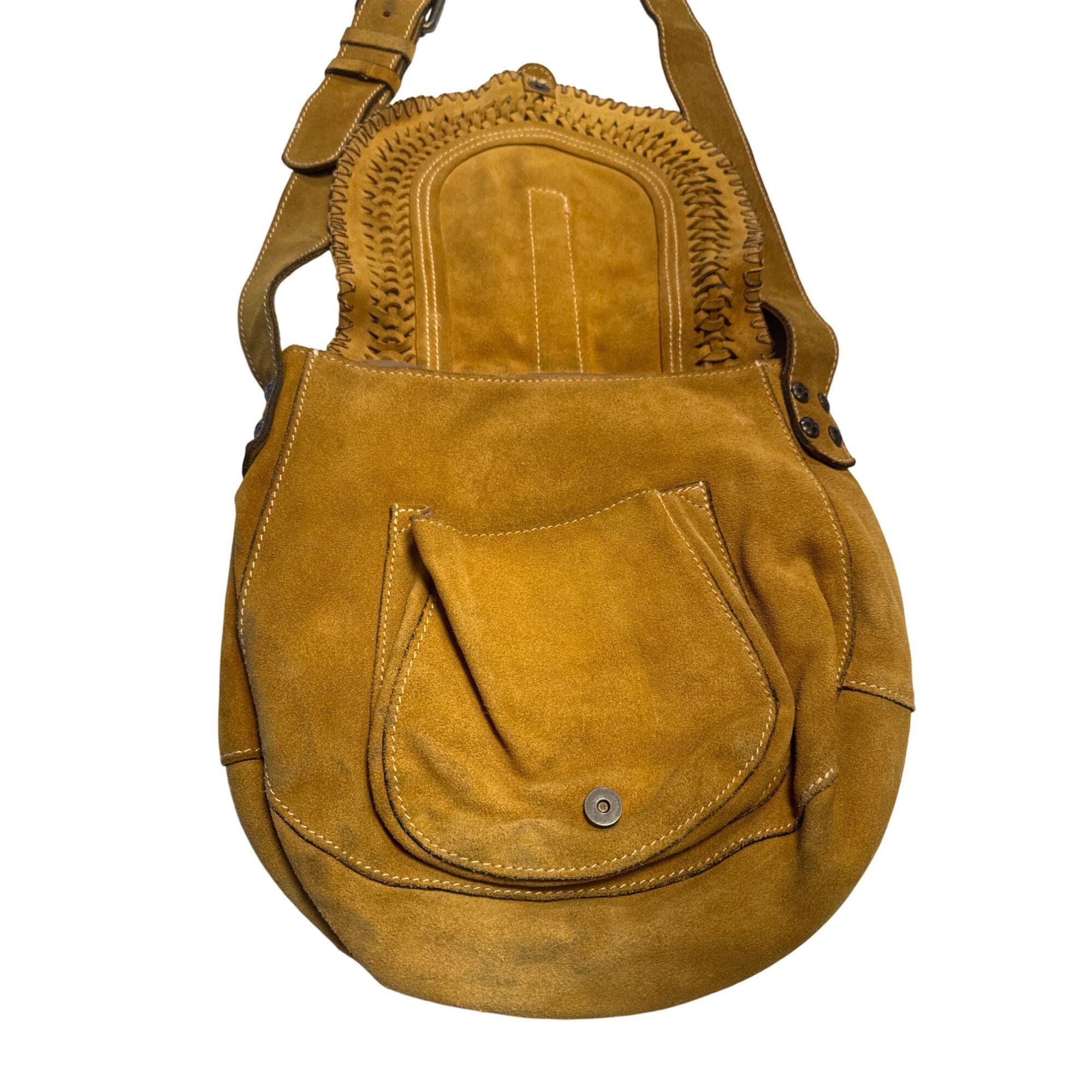 Patricia Nash Patricia Nash Womens Brown Leather Suede Hobo Shoulder Bag S Size ONE SIZE - 8 Thumbnail