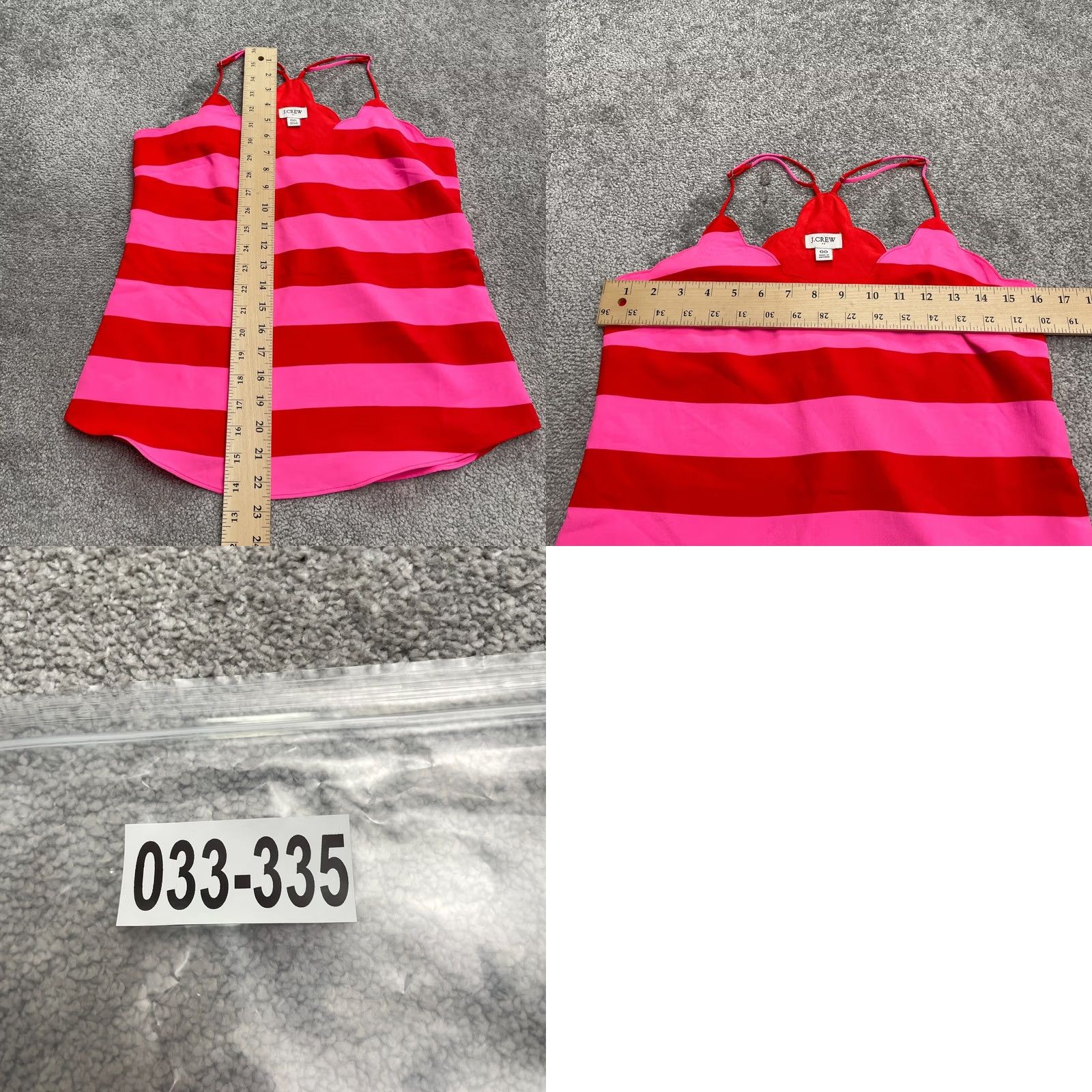 J.Crew J.Crew Tank Top Womens 00 Red Pink Striped Scalloped Racerback Camisole Casual Size XXS / US 00 / IT 34 - 8 Thumbnail