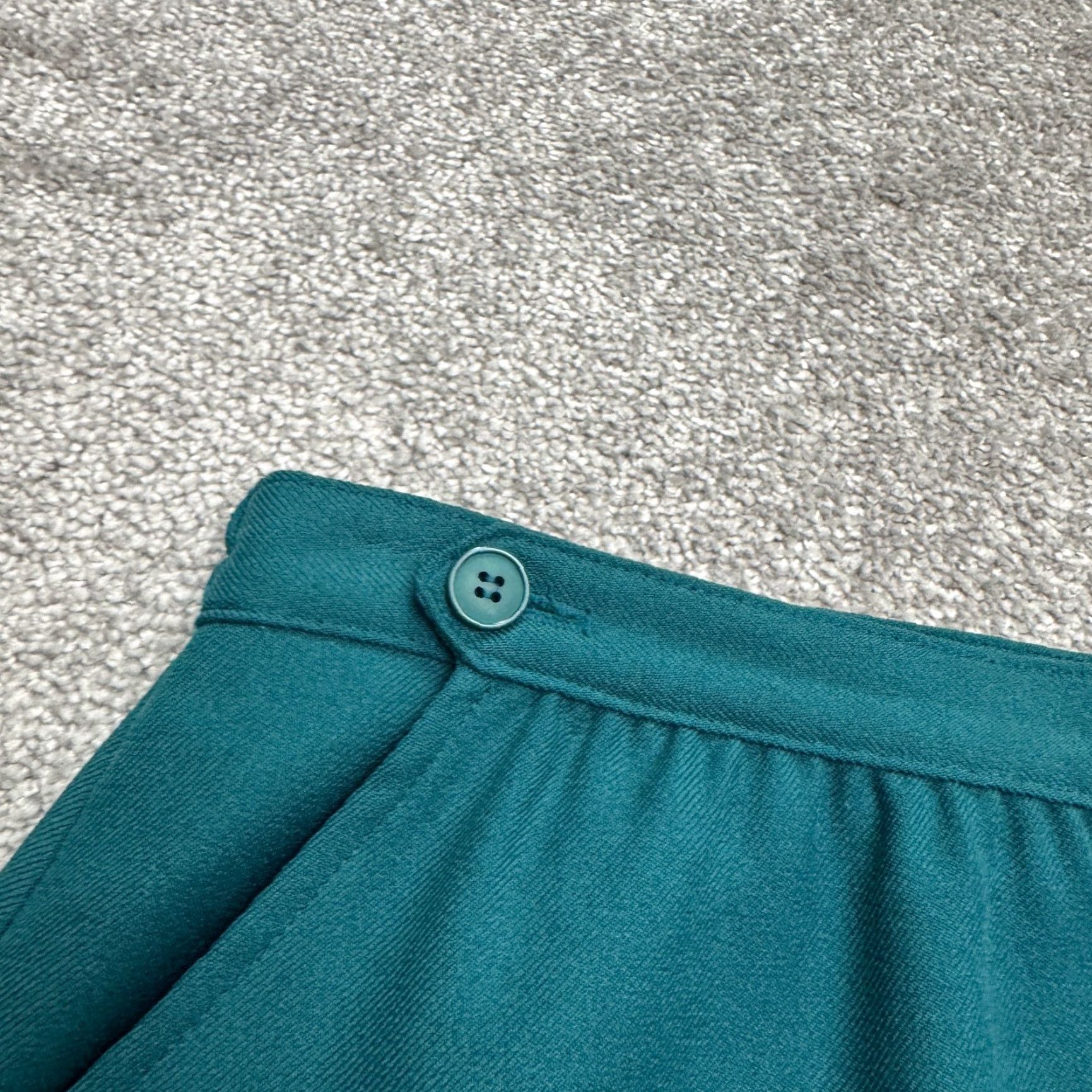 Vintage VINTAGE Haberdashery 90s 2 Piece Suit Set Blazer Skirt Womens 10 Teal Blue Size 32" / US 10 / IT 46 - 7 Thumbnail