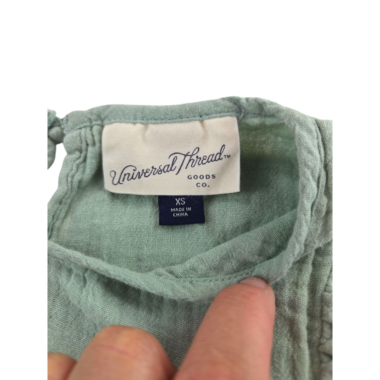 Other Universal Thread | Teal Ombre Gauzy Peasant Blouse | Size XS Size XS / US 0-2 / IT 36-38 - 2 Thumbnail