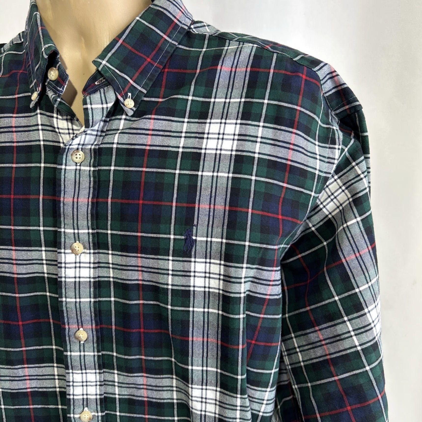 Polo Ralph Lauren Polo Ralph Lauren Classic Fit OXFORD Plaid Button-Down Shirt Men XL Green Size US XL / EU 56 / 4 - 2 Thumbnail