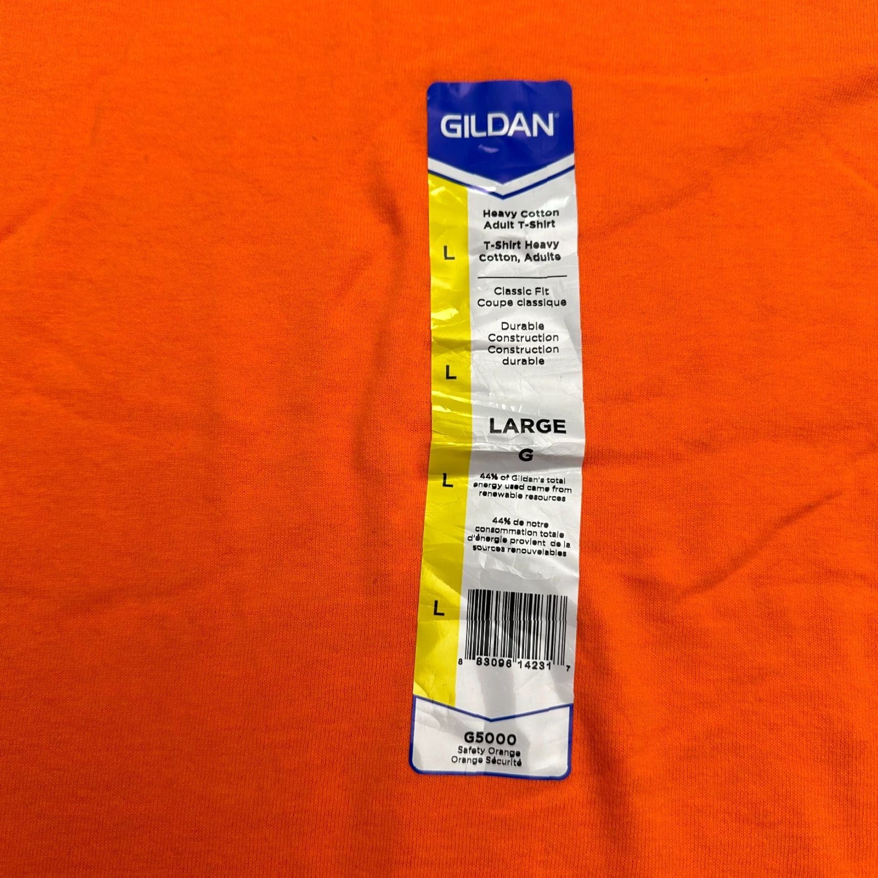 Gildan Gildan Heavy Cotton Shirt Mens Large Orange Crew Neck Short Sleeve Solid NWT New Size US L / EU 52-54 / 3 - 3 Thumbnail