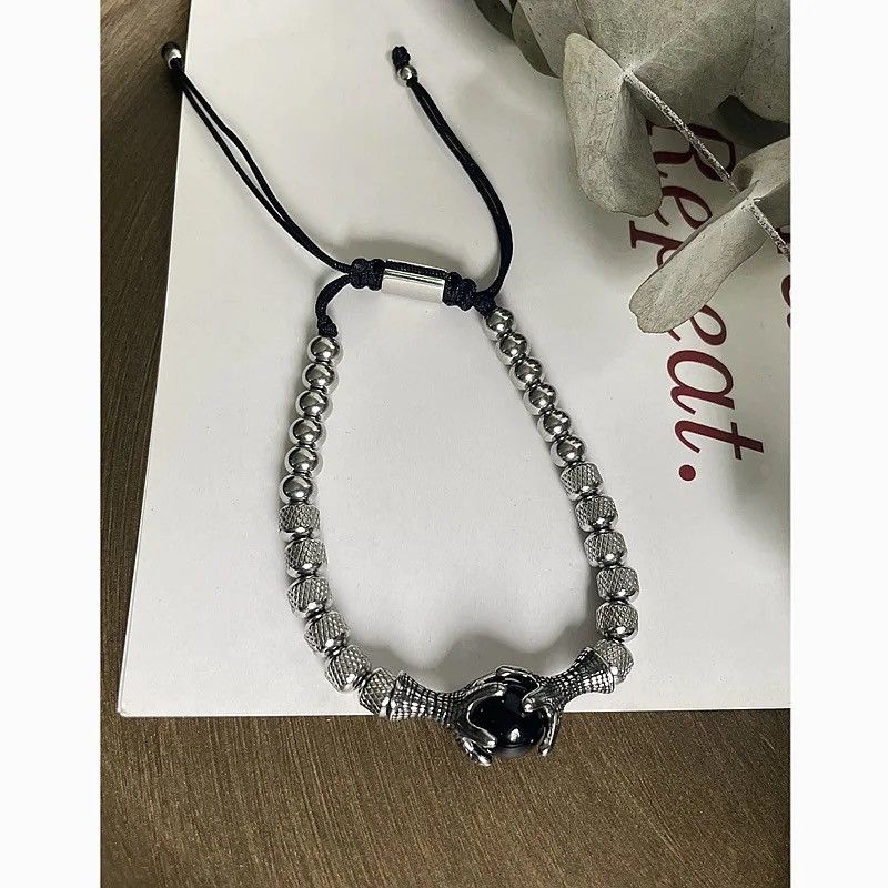 Jewelry Punk rock adjustable dragon claw ball chain bracelet retro Size ONE SIZE - 2 Thumbnail