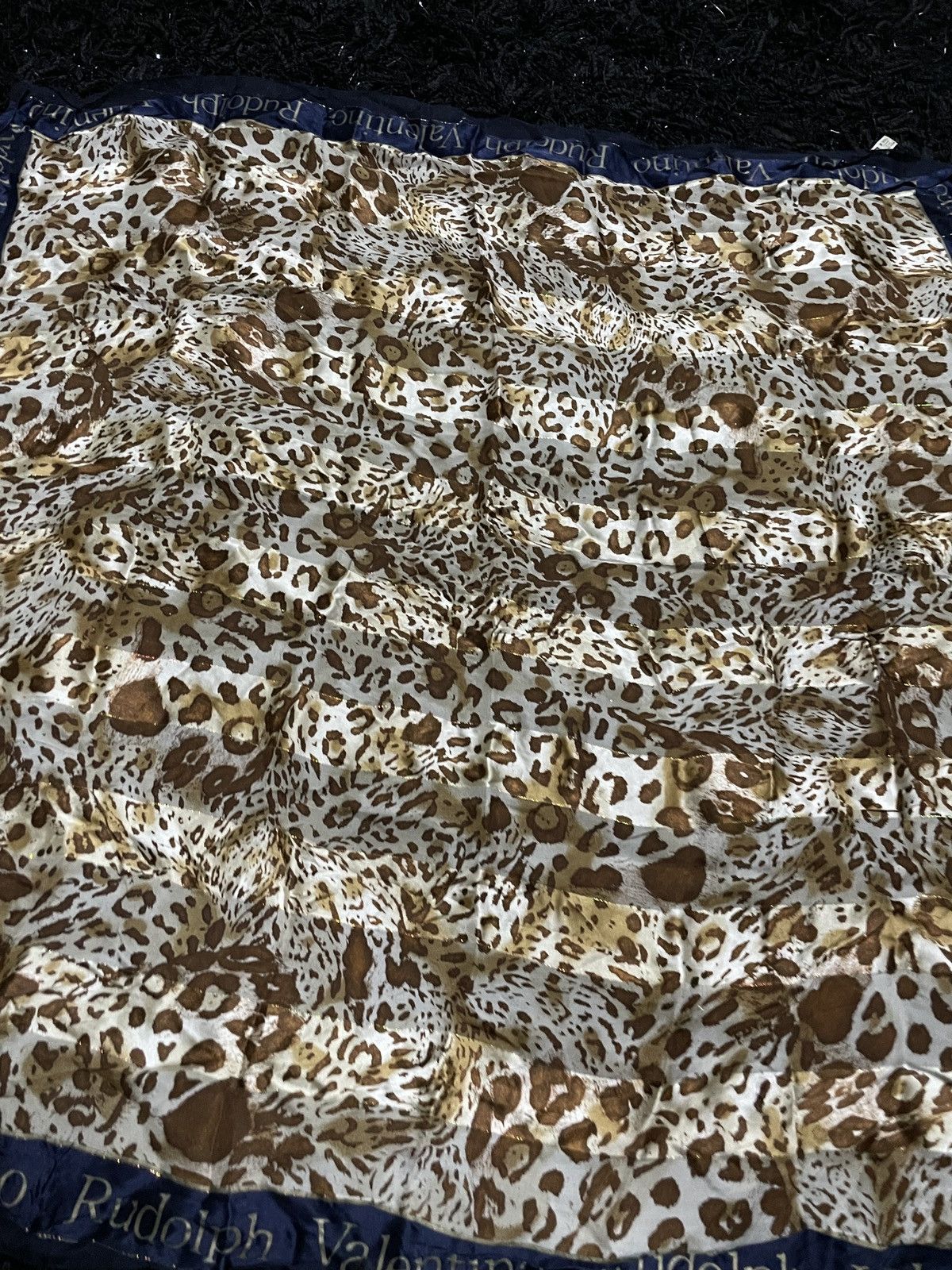 Designer × Valentino × Vintage Vintage 90’s Rudolph Valentino silk Scarves Leopard Printed Size ONE SIZE - 4 Thumbnail