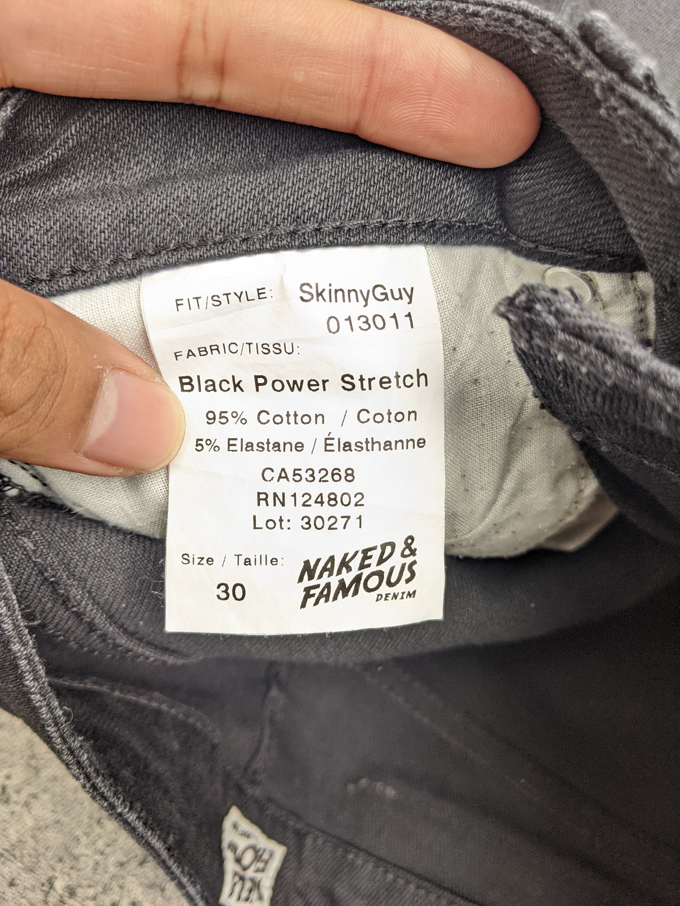 Naked & Famous Skinny Guy Black Denim Size US 30 / EU 46 - 6 Thumbnail