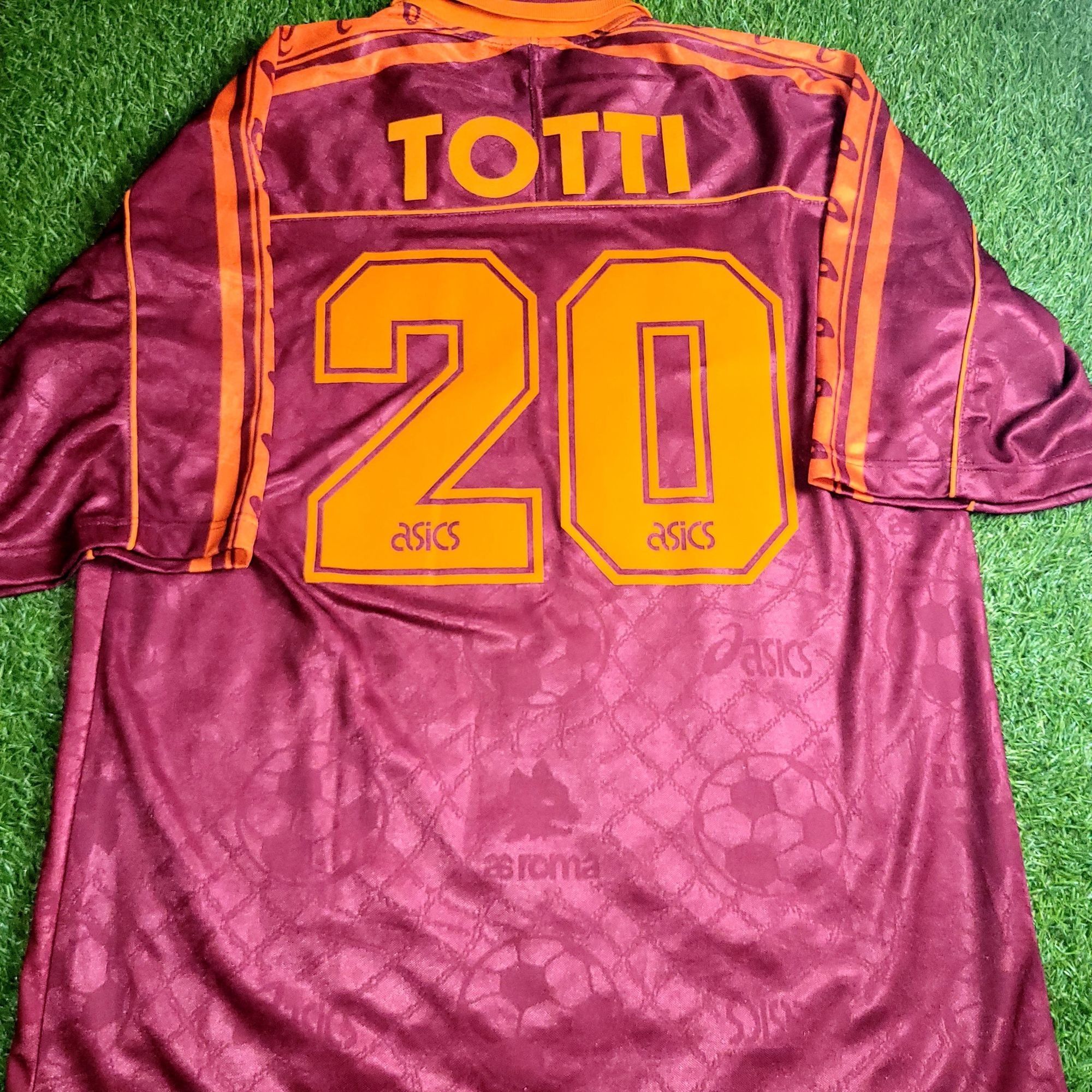 Asics Totti As Roma Asics 1995 1996 Soccer Jersey Shirt XL Size US XL / EU 56 / 4 - 1 Thumbnail