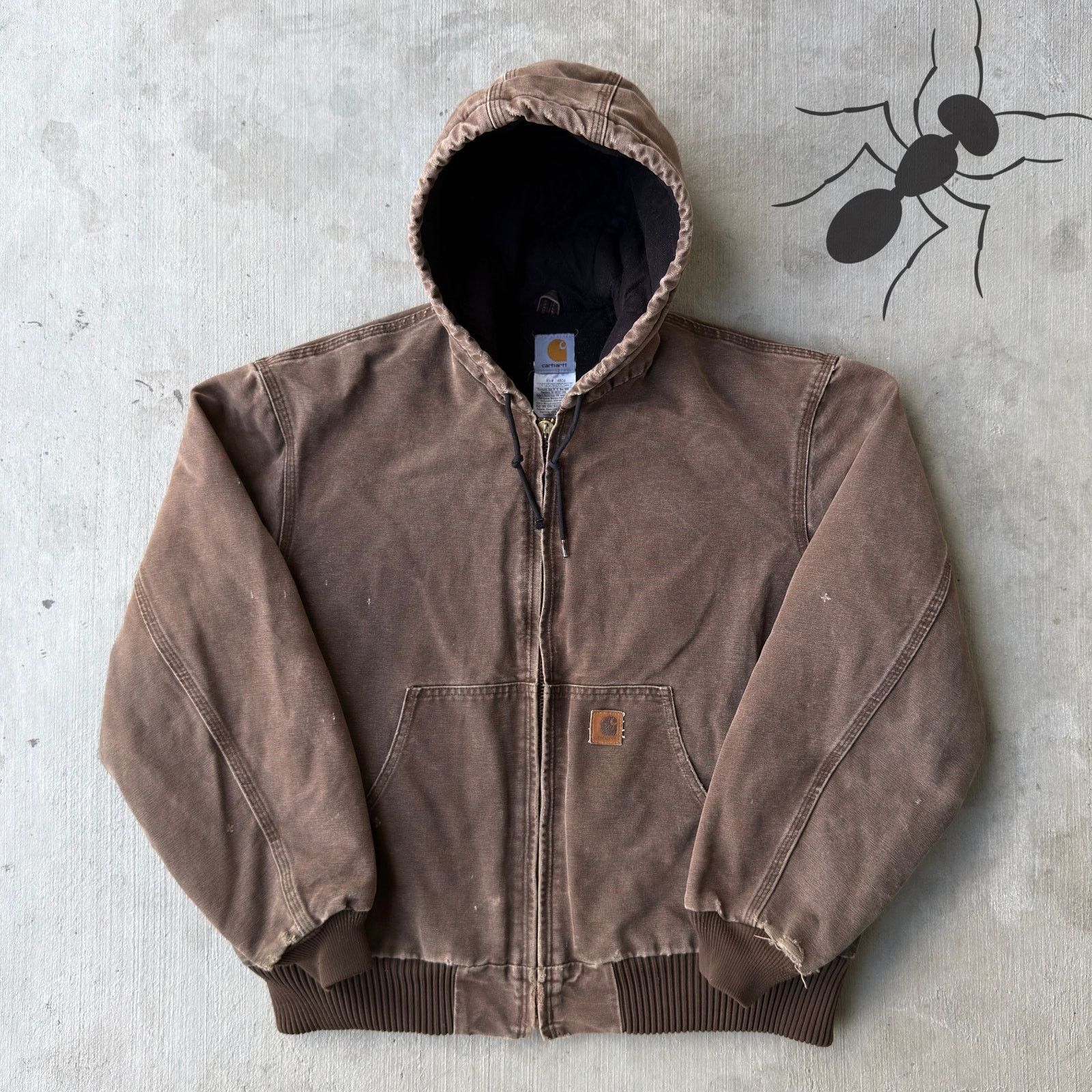 Carhartt × Vintage Carhartt J130 DKB brown hooded work wear vest Size US L / EU 52-54 / 3 - 1 Thumbnail