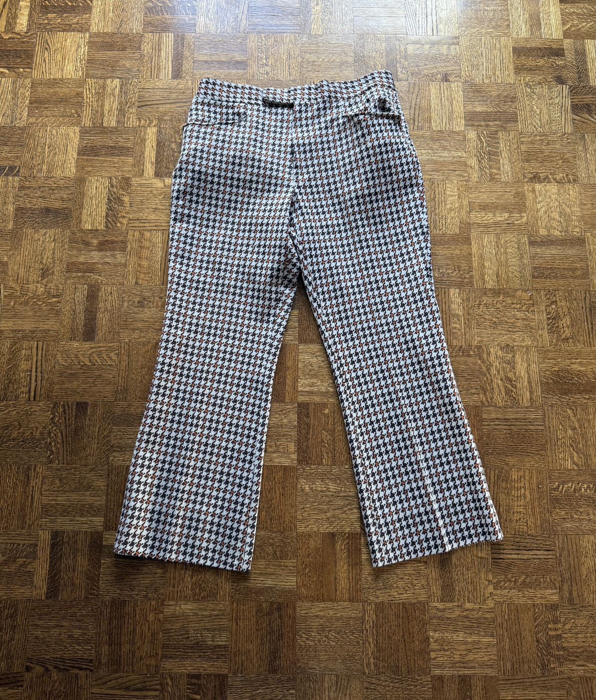 Vintage Vintage 70s Houndstooth Flared Bell Bottoms Trousers Size US 36 / EU 52 - 1 Thumbnail