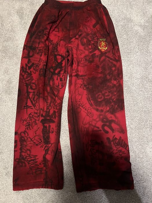 balenciaga sweatsuit womens red