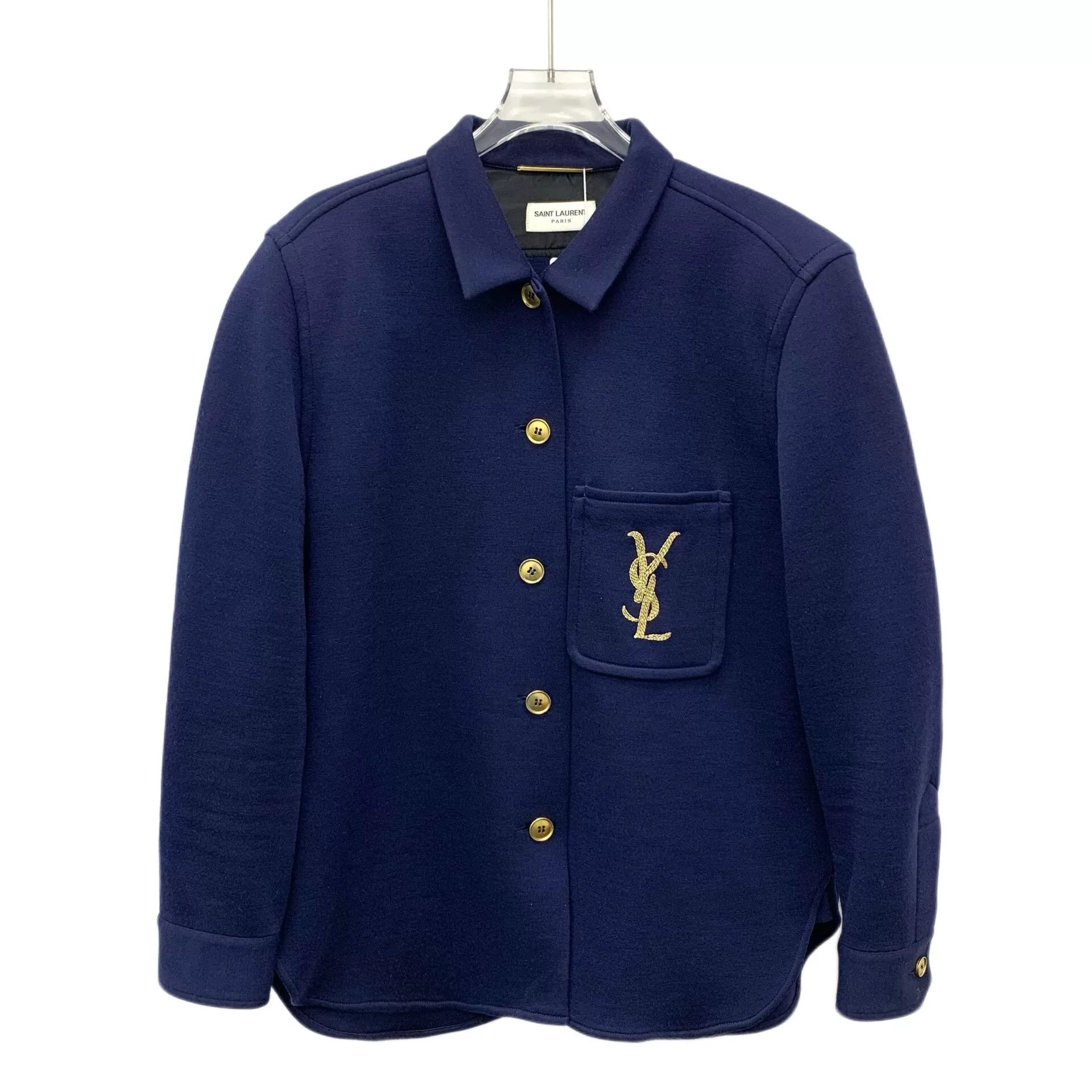 Saint Laurent Paris Saint Laurent Dark Blue Logo Jacket Size M / US 6-8 / IT 42-44 - 1 Thumbnail
