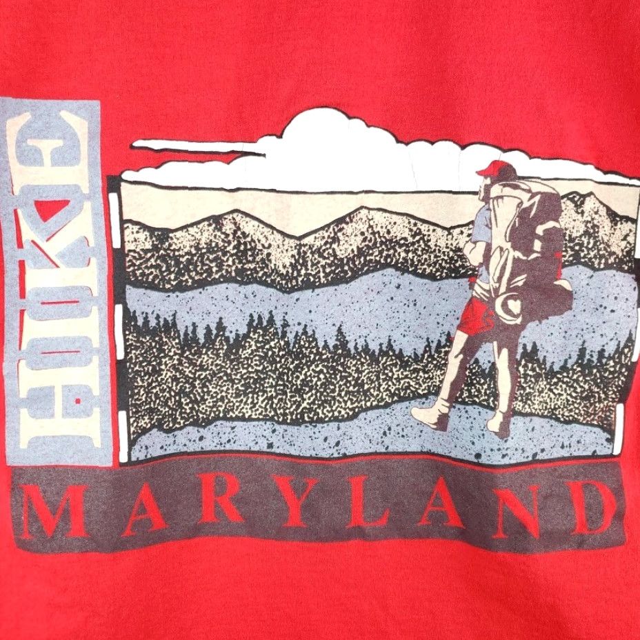 Vintage VINTAGE Stedman Hike Maryland T Shirt Mens XL Red 90s Backpacking Made In USA Shirt Mens XL Red 90s Hiking Mountain Outdoors Size US XL / EU 56 / 4 - 5 Thumbnail