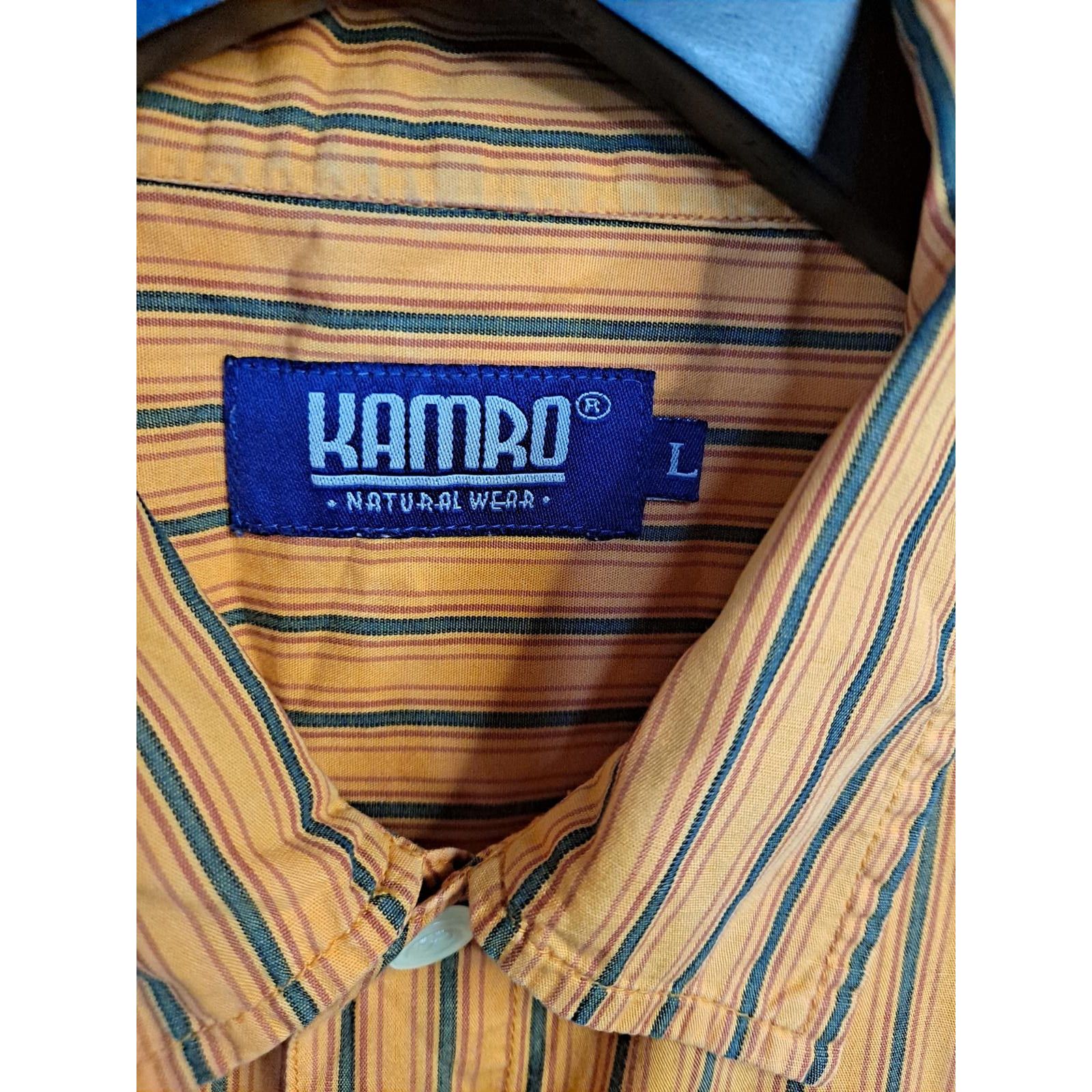 Other Kamro Orange and Blue Striped Short Sleeve Shirt Size Large Size US L / EU 52-54 / 3 - 3 Thumbnail