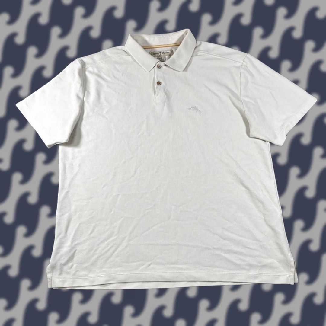 Tommy Bahama VINTAGE Tommy Bahama Polo Shirt Embroidered Logo Cream Men’s XL Polo Hawaiian Beach 90s Mens Size US XL / EU 56 / 4 - 1 Thumbnail