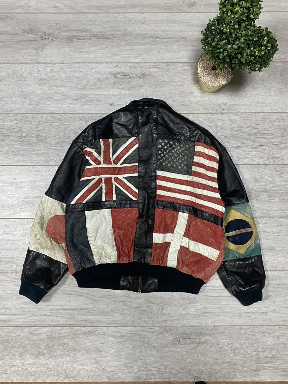 Other A.D.A World Flags Leather Jacket distressed Size US M / EU 48-50 / 2 - 2 Thumbnail