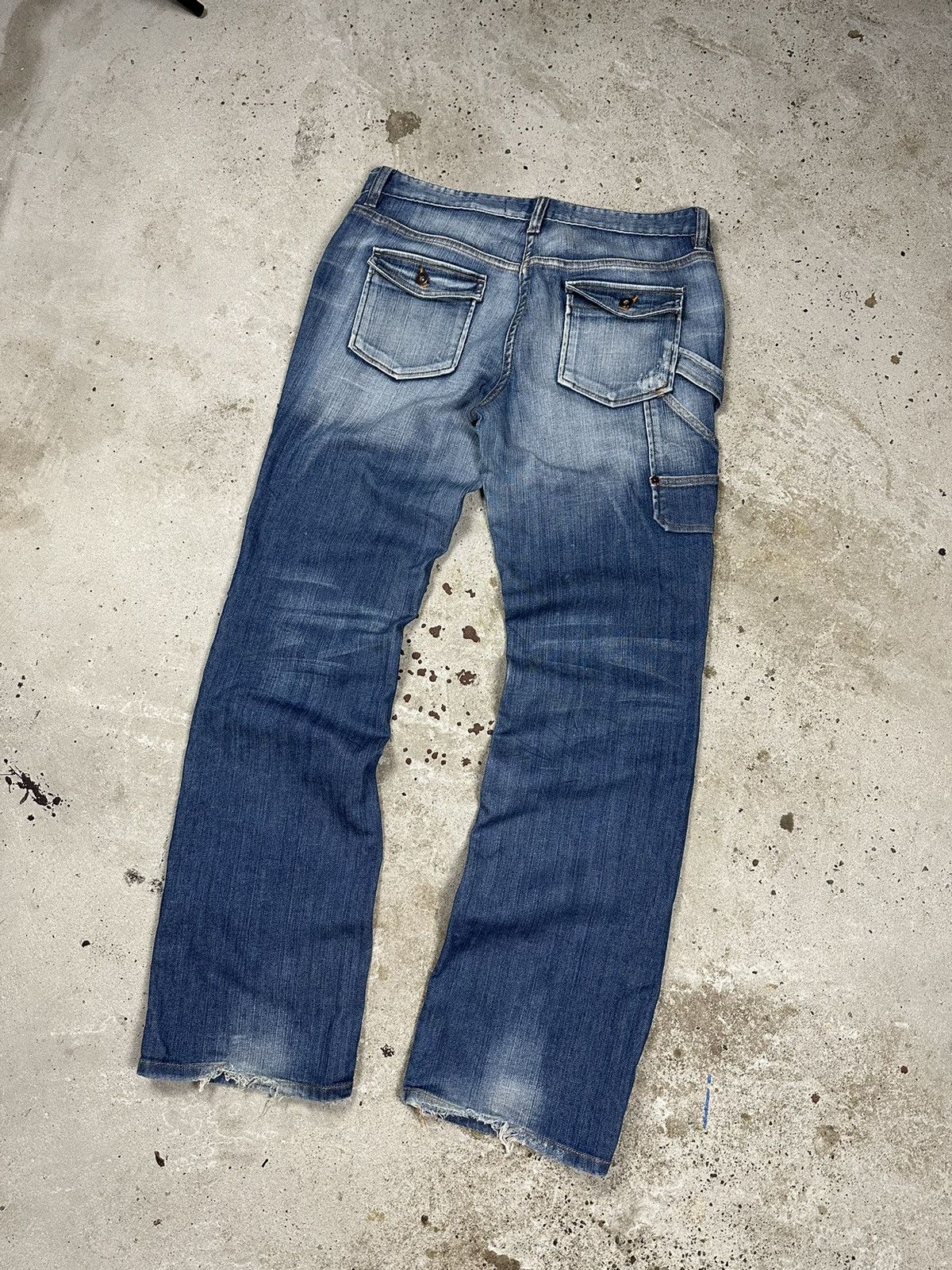 If Six Was Nine × Japanese Brand × Vintage Vintage Y2K Flare Cargo Carpenter Denim Pants Jeans Bootcut Size US 32 / EU 48 - 13 Thumbnail
