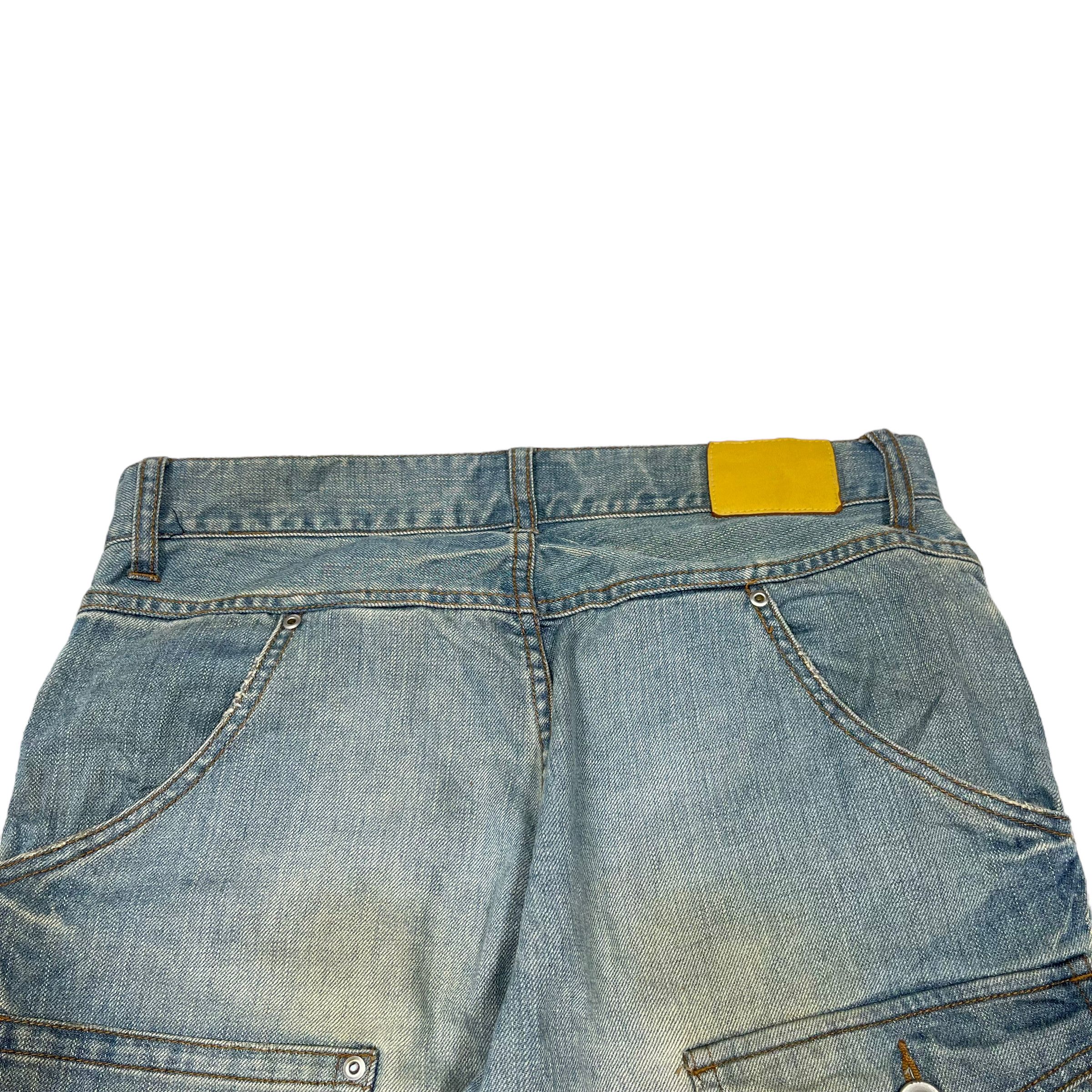 Issey Miyake × Tete Homme Tete Homme Flare Tactical Pocket Washed Denim Pants Size US 29 - 8 Thumbnail
