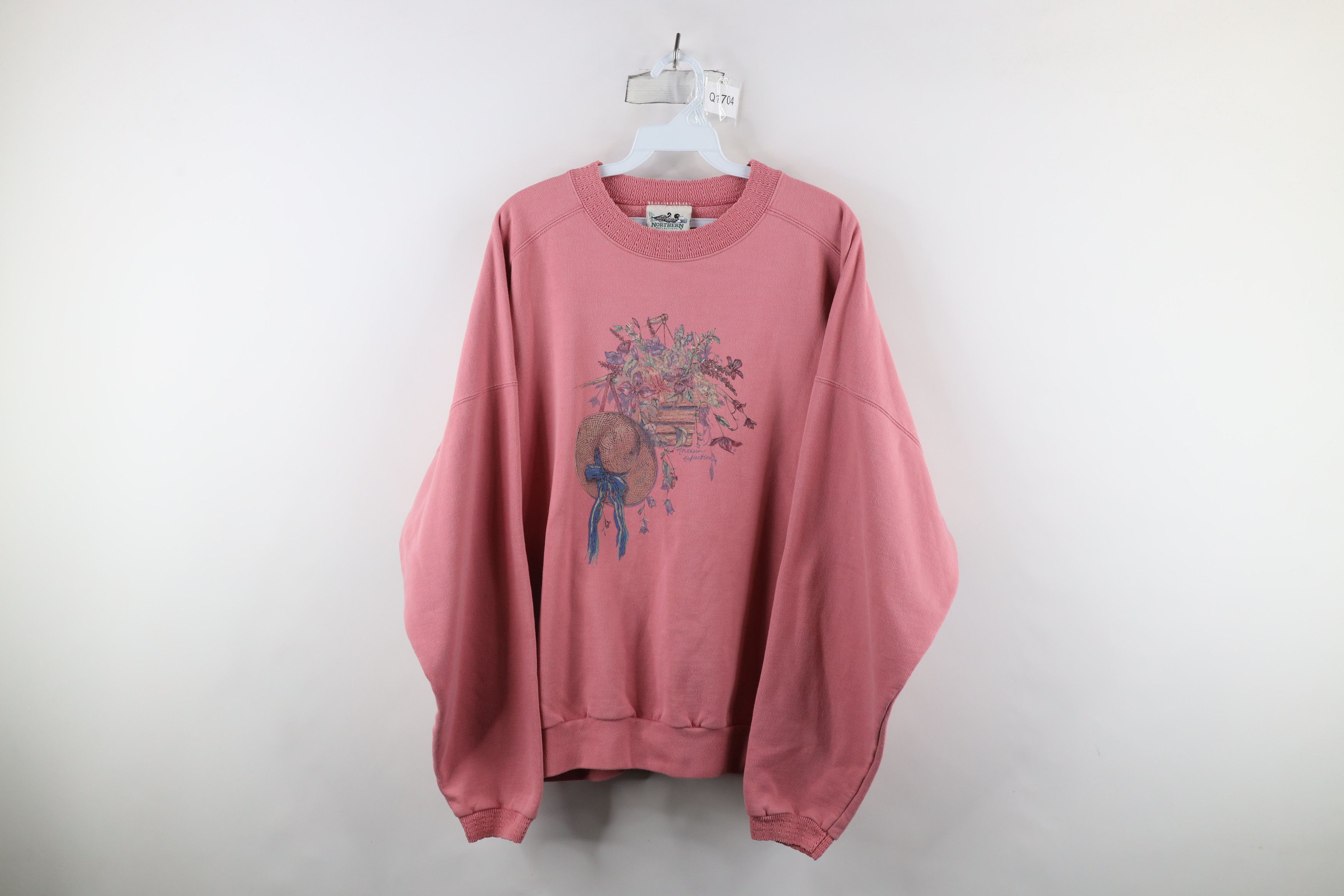 Vintage Vintage 90s Country Primitive Flower Crewneck Sweatshirt Size 3XL / US 20-22 - 1 Thumbnail