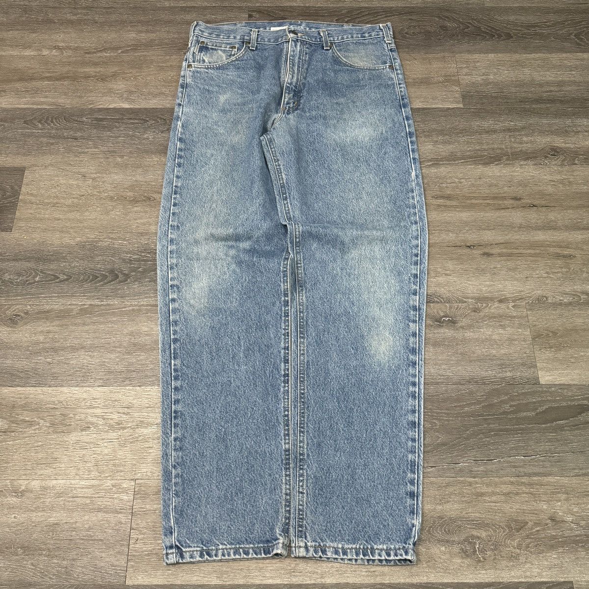 Carhartt × Vintage Vintage 90s Carhartt light blue denim jeans wide leg Size US 36 / EU 52 - 2 Thumbnail
