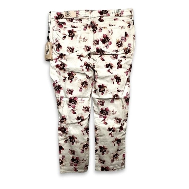 Other NYDJ Jeans Floral Sheri Slim Ankle Length Cream/Pink 14 NWT Size 36" / US 14 / IT 50 - 5 Thumbnail