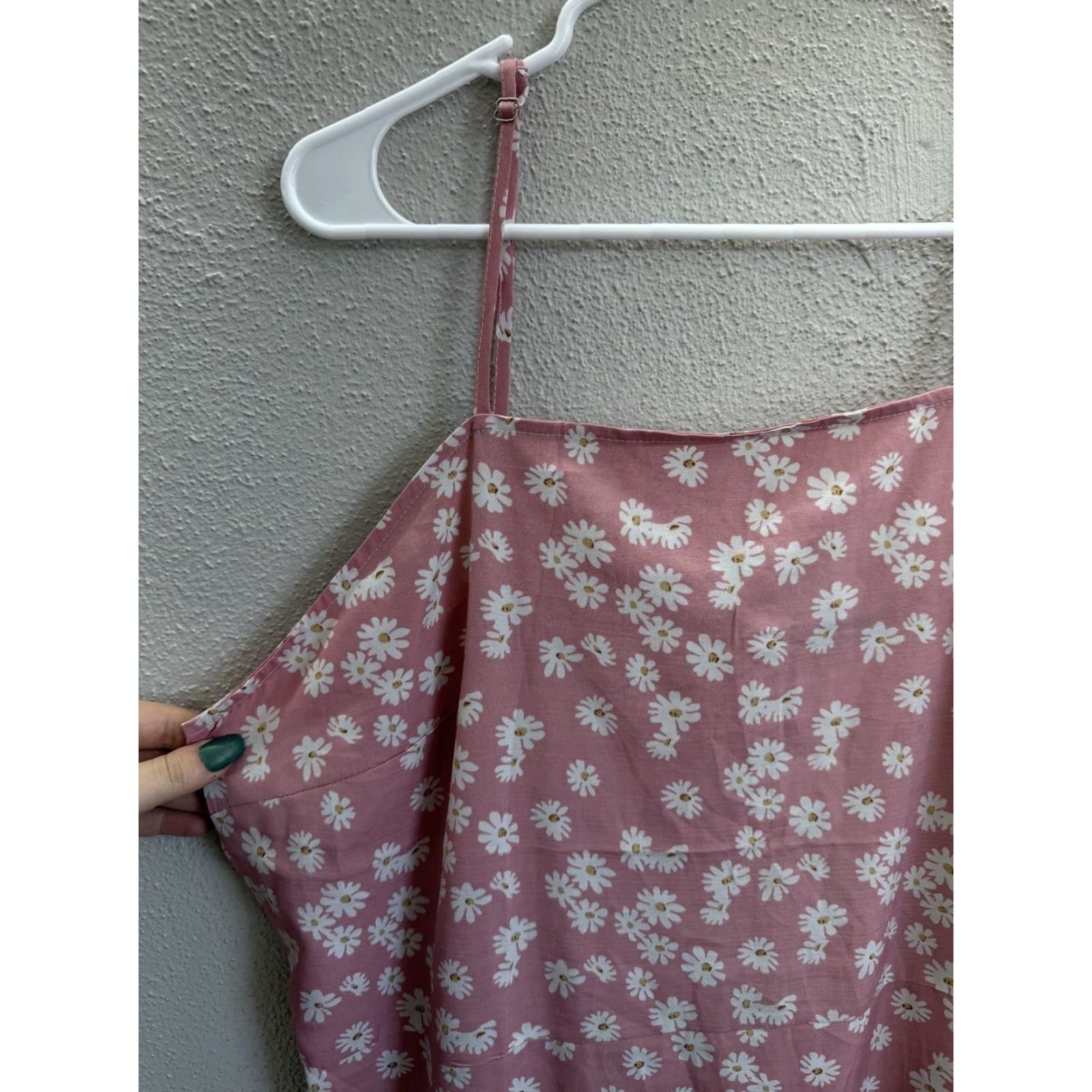 Shein SHEIN Curve Womens Dress 3XL Pink Daisy Floral Sleeveless V-Neck Knee Length Mini Dress Womens Size XXL / US 16-18 / IT 52-54 - 2 Thumbnail