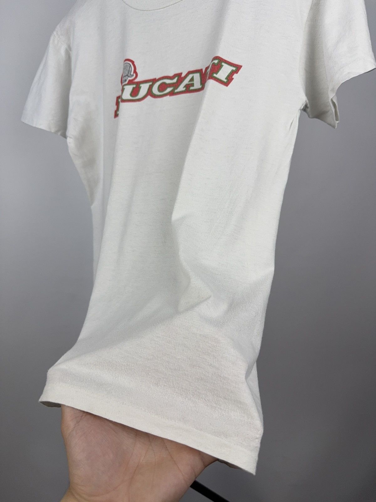 Ducati × Vintage 80s Ducati x DNL Motorrad Helmet Graphic T-Shirt White S Size US S / EU 44-46 / 1 - 5 Thumbnail