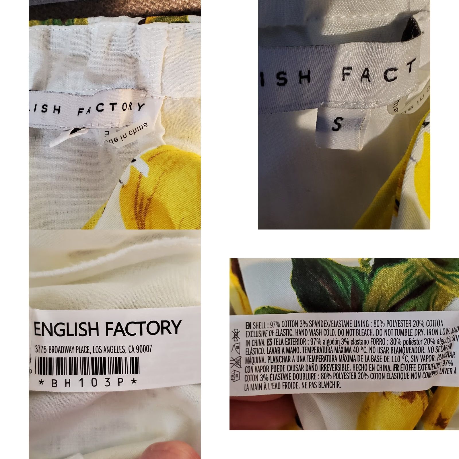 English Laundry English Factory Lemon Print Tie Strapless Jumpsuit White S Womens Tankless? Size 28" / US 6 / IT 42 - 8 Thumbnail