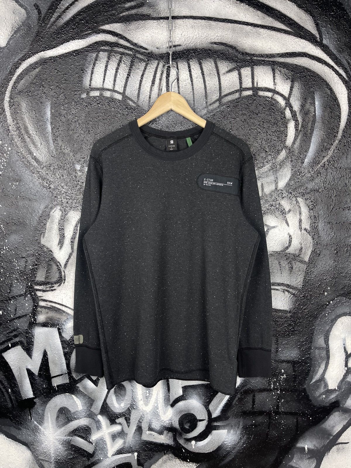 G-Star G-Star Raw HTHR Waffle Long Sleeve T-shirt Size L Size US L / EU 52-54 / 3 - 3 Thumbnail