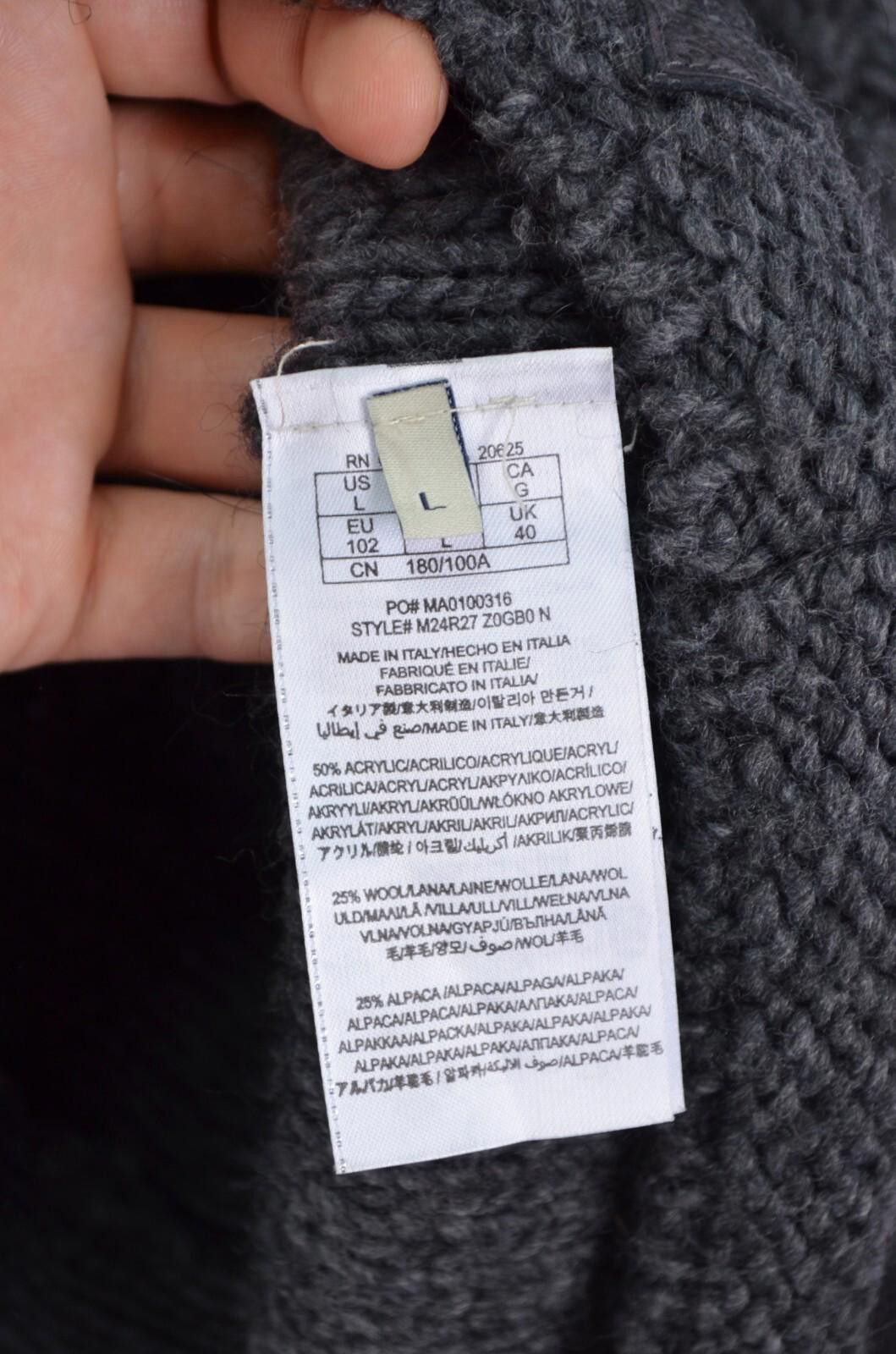 Guess GUESS Grey Acrylic Wool Alpaca Blend Cable Knit Cardigan L Size US L / EU 52-54 / 3 - 6 Thumbnail