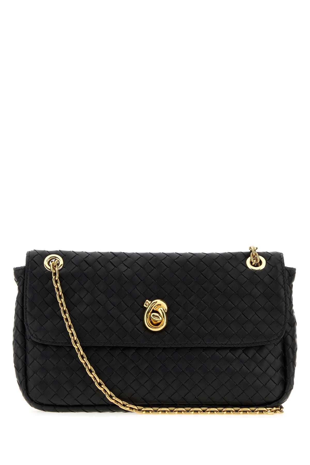 Black Leather Madison Shoulder Bag, Women's