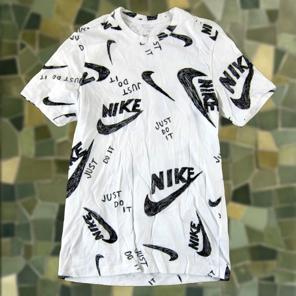 Nike Nike Tee Just Do It White Black Swoosh Crew Neck Short Sleeve T-Shirt Men Small Size US S / EU 44-46 / 1 - 1 Thumbnail