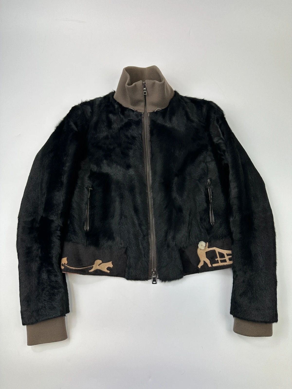 Prada Prada Sport FW01-05 Black Calf & Fox Fur Leather Jacket Size M / US 6-8 / IT 42-44 - 1 Thumbnail